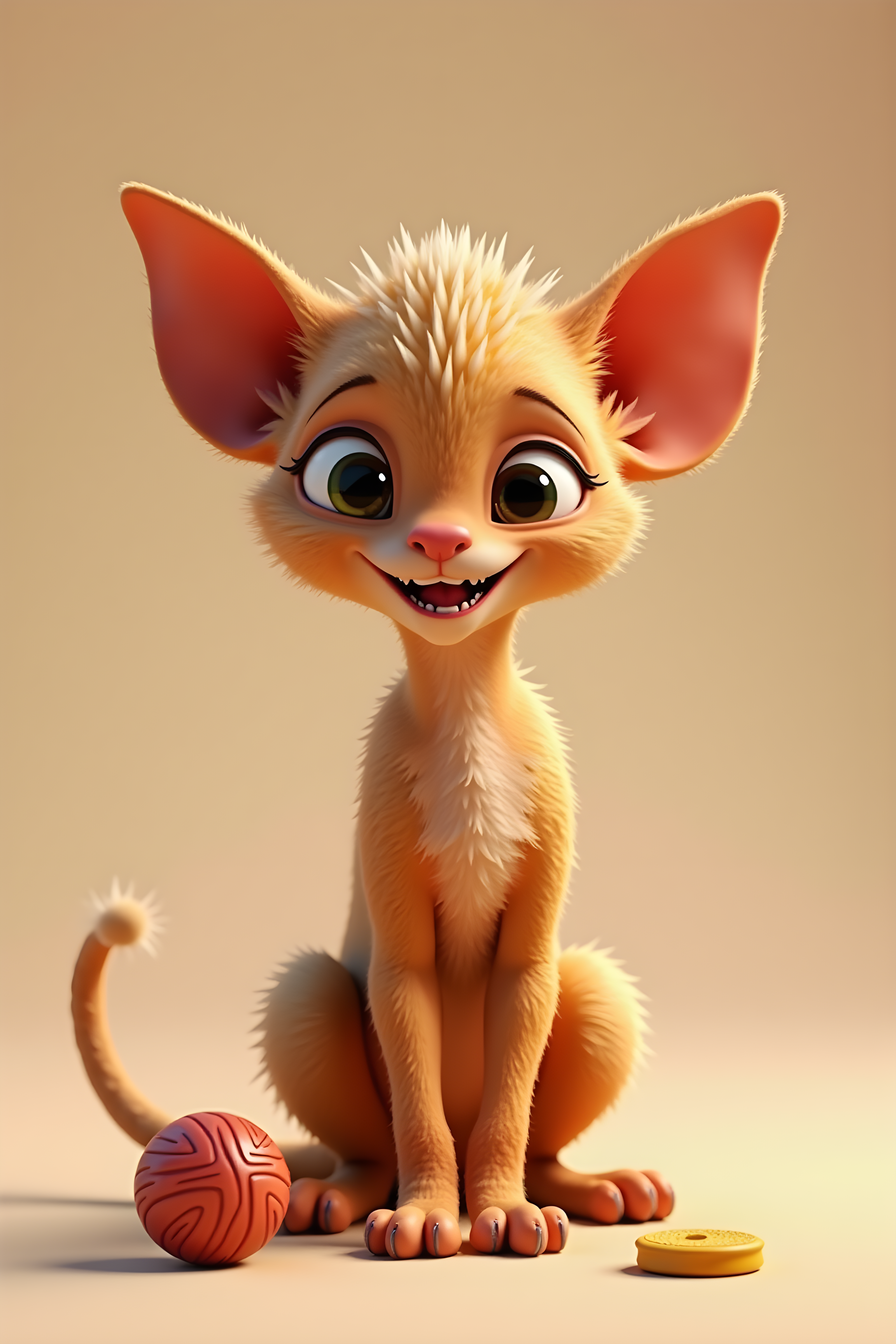 Devon Rex — 3D Render (Playful)