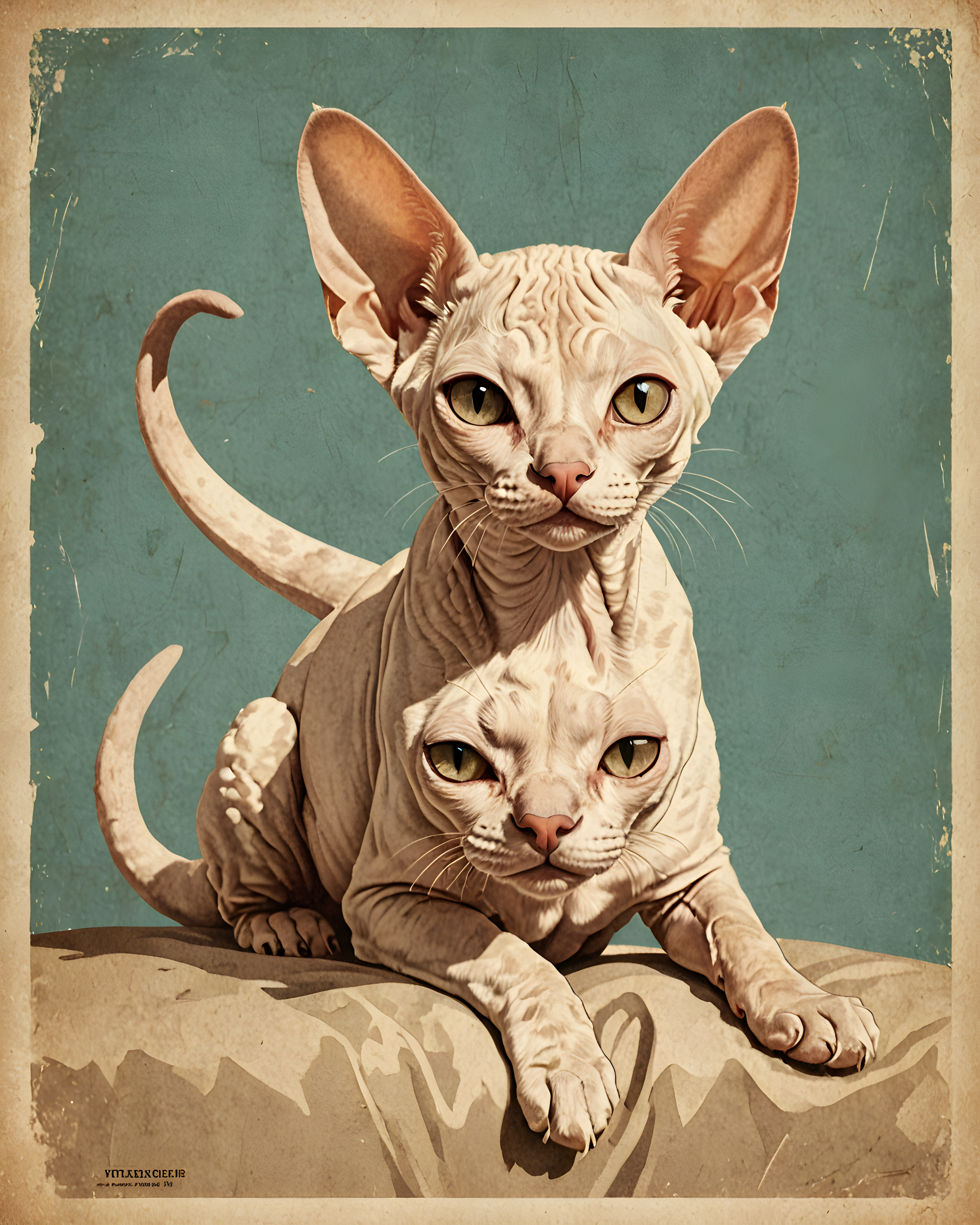 Devon Rex — Vintage Poster (Funny)