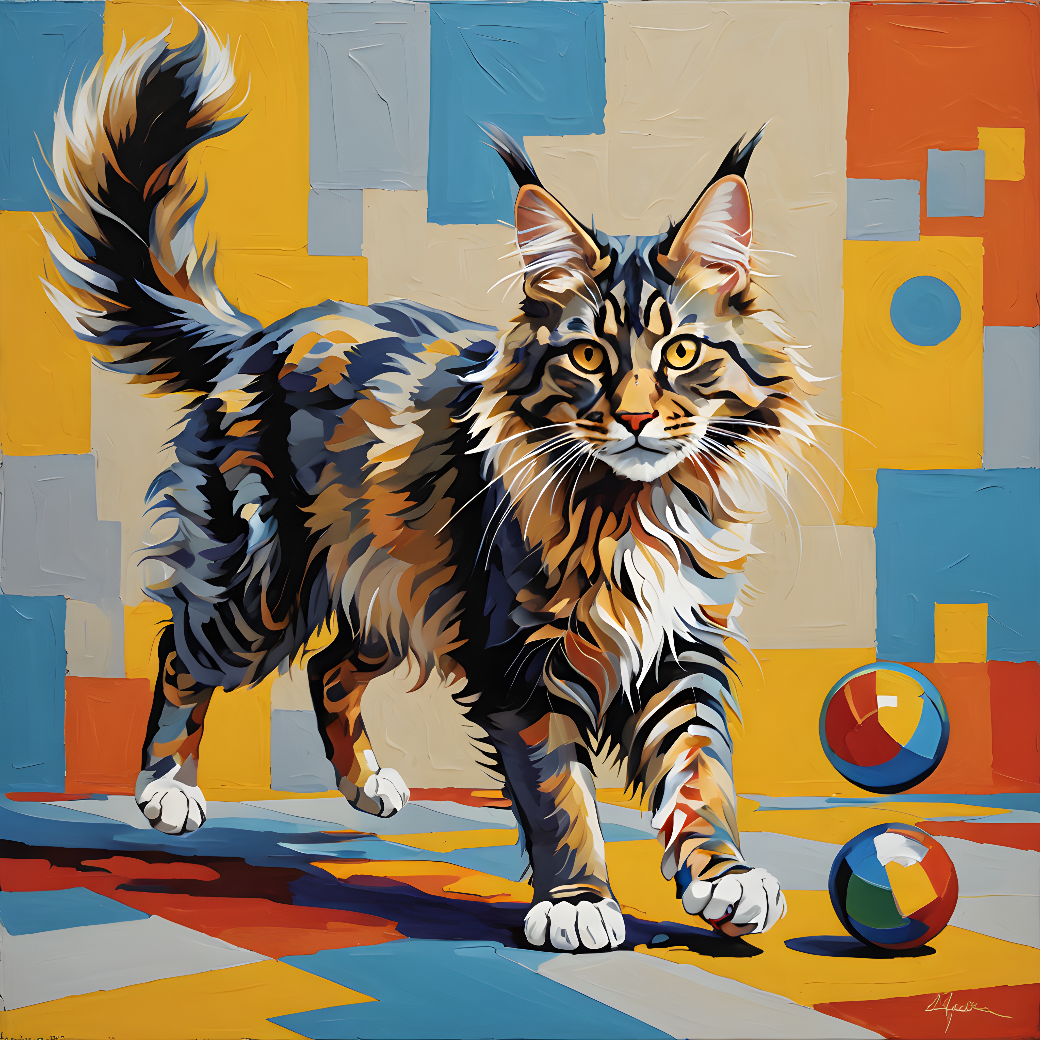 Maine Coon — Abstract (Playful)