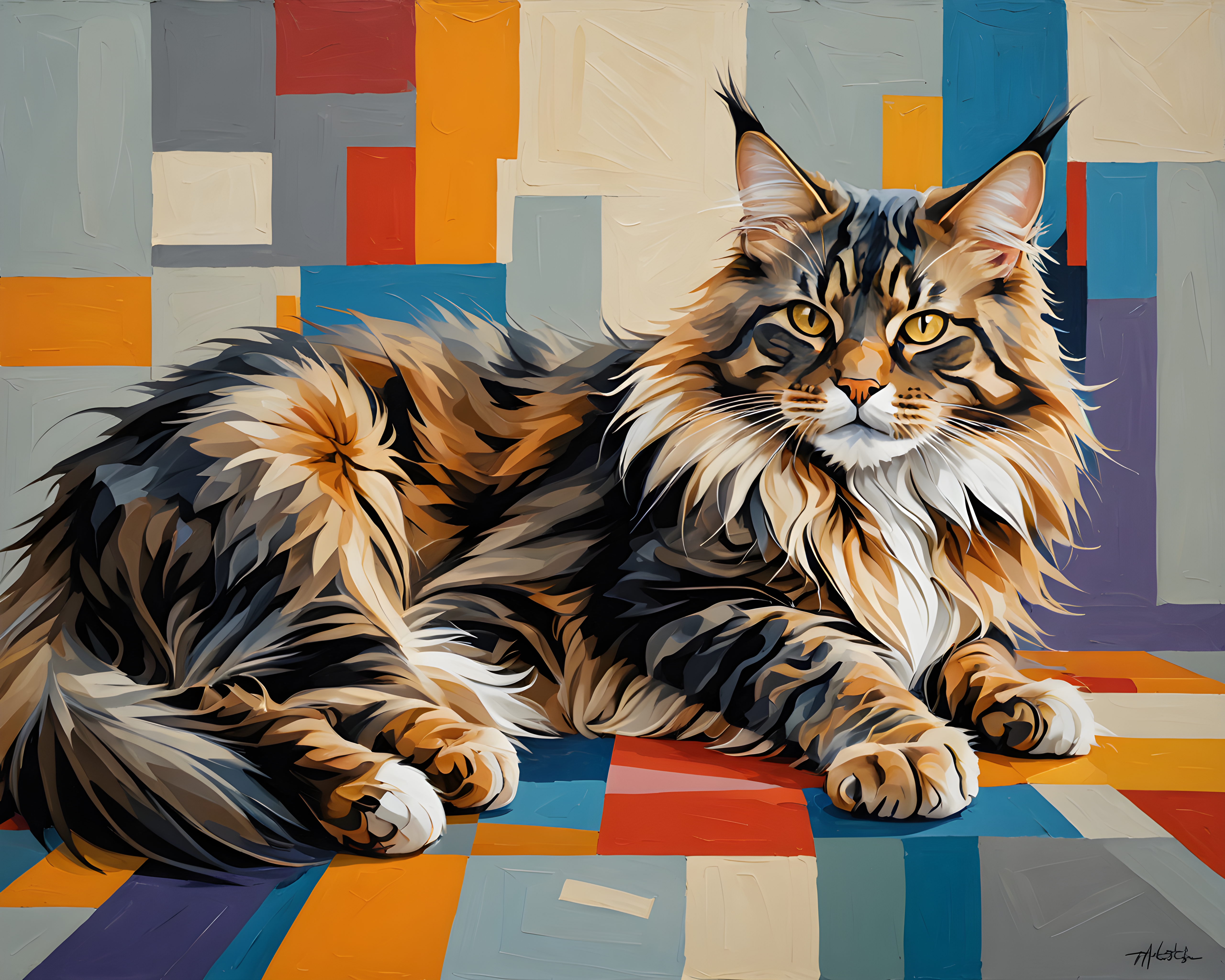 Maine Coon — Abstract (Sleepy)