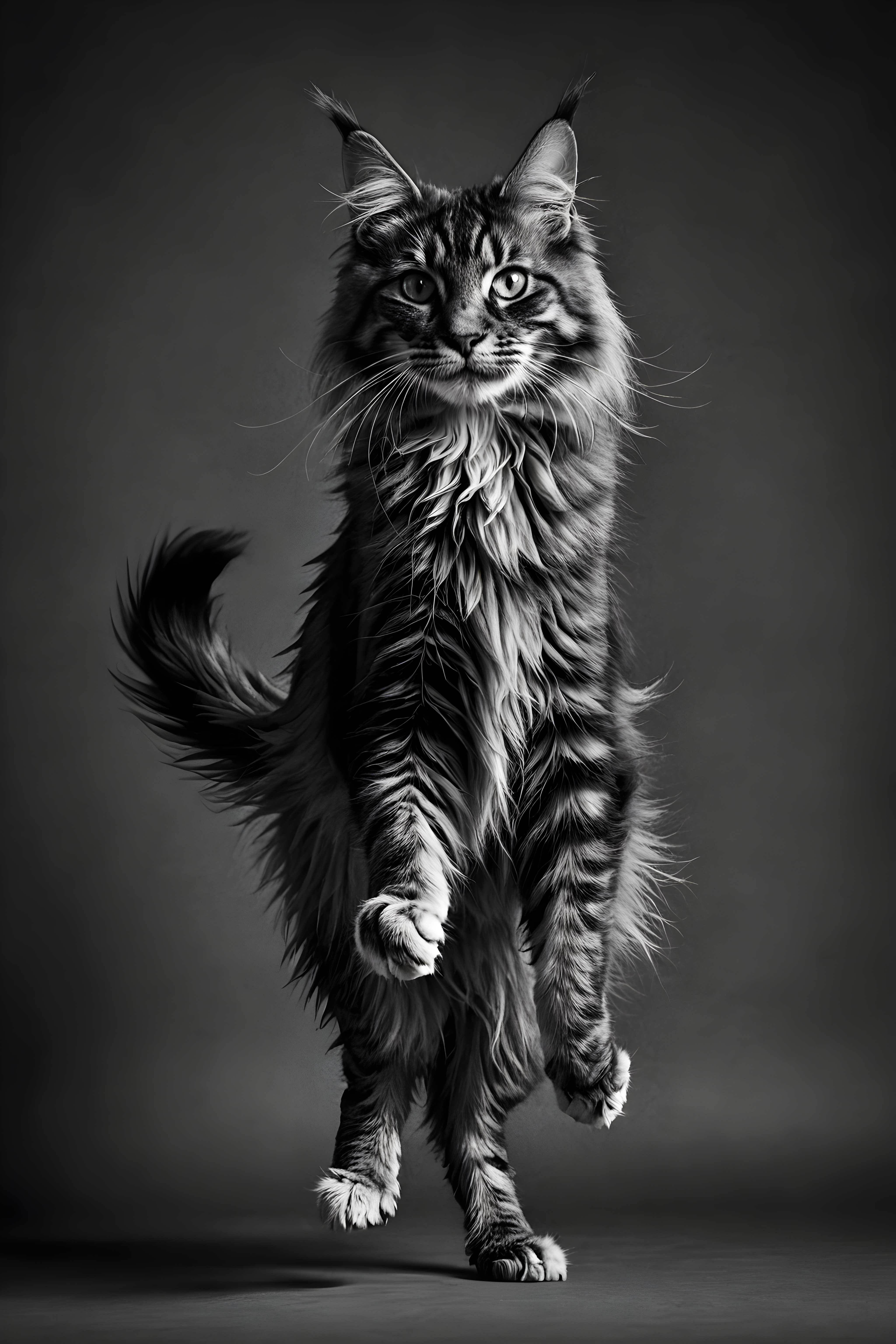 Maine Coon — Black & White (Aesthetic)