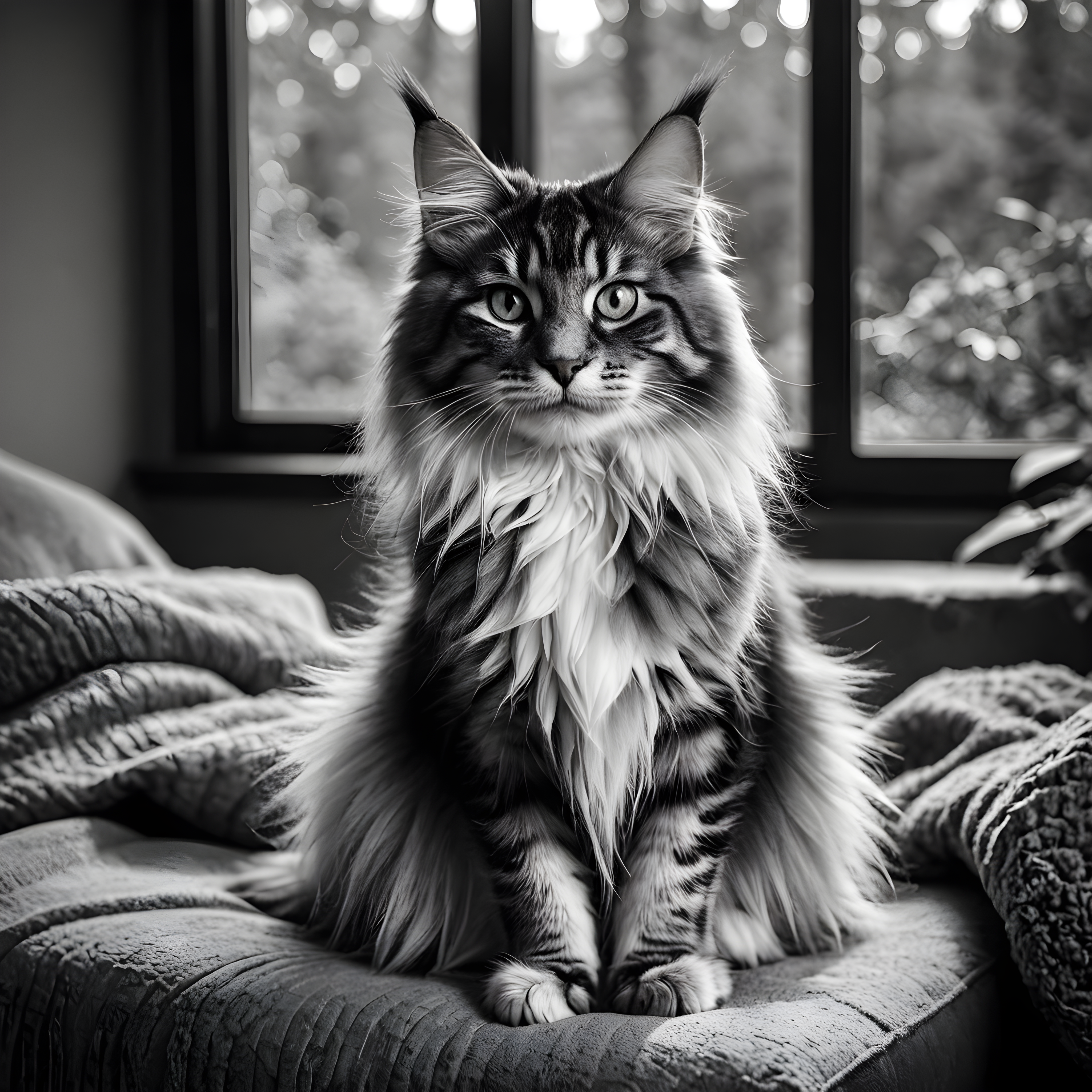 Maine Coon — Black & White (Cute)