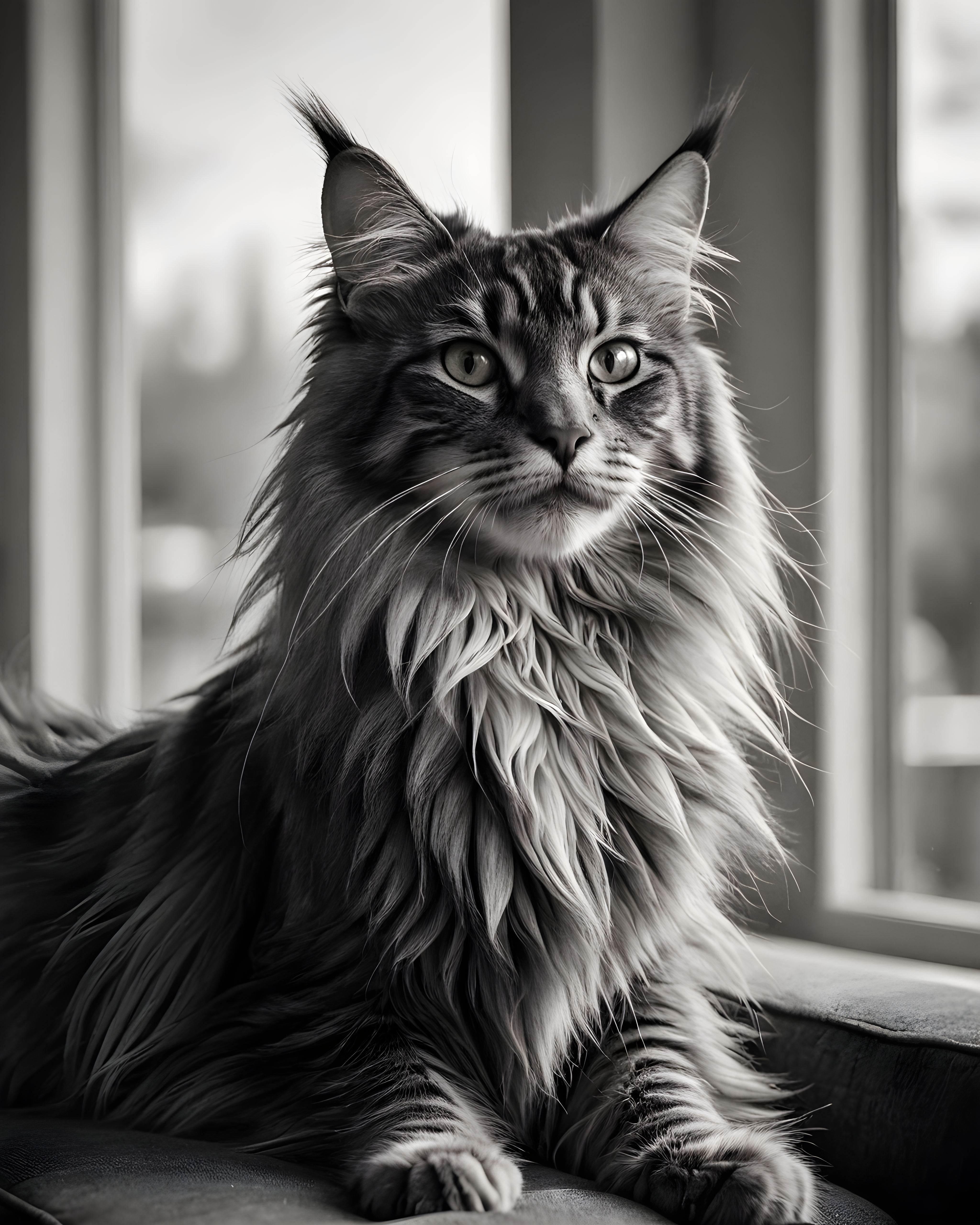 Maine Coon — Black & White (Lifestyle)