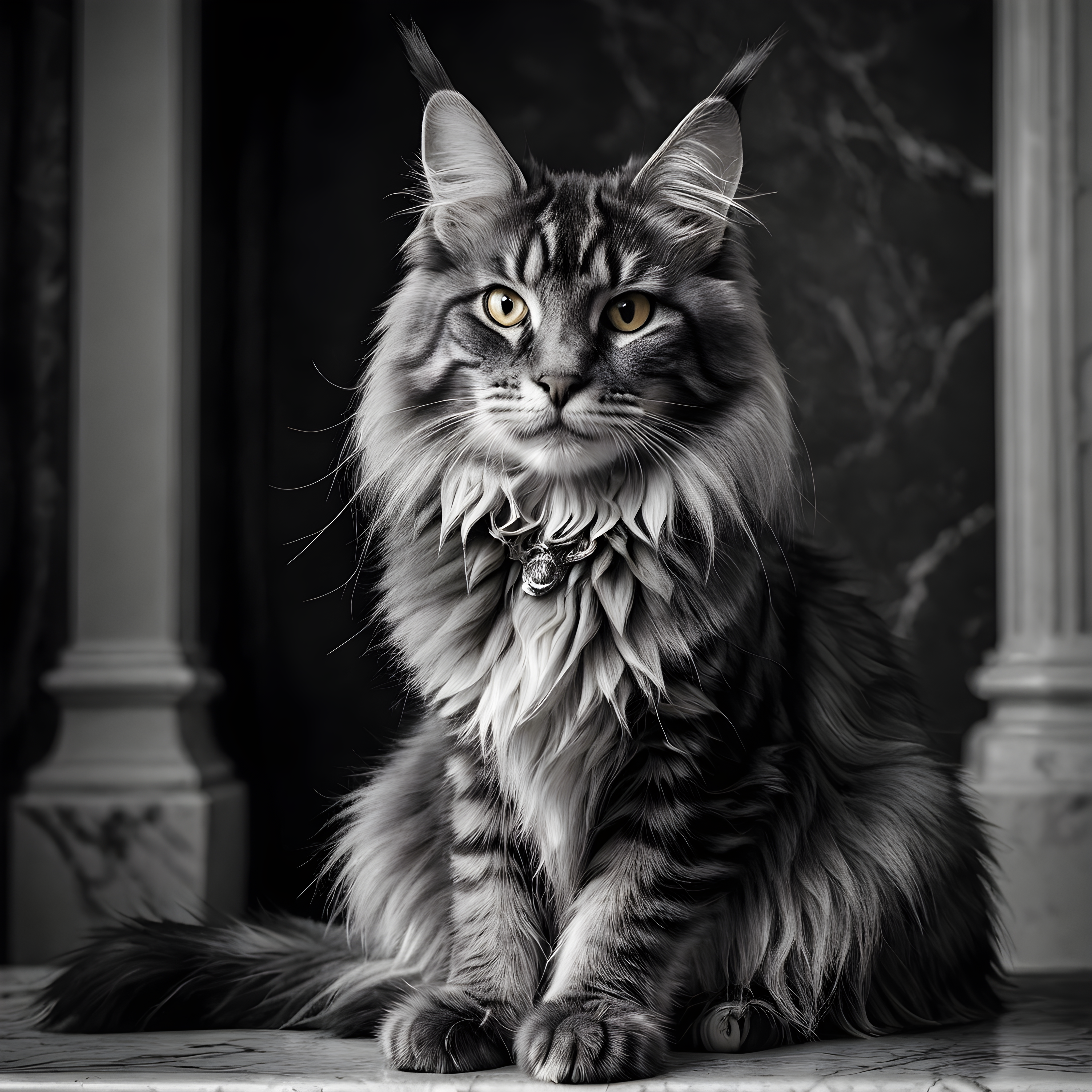 Maine Coon — Black & White (Luxury)