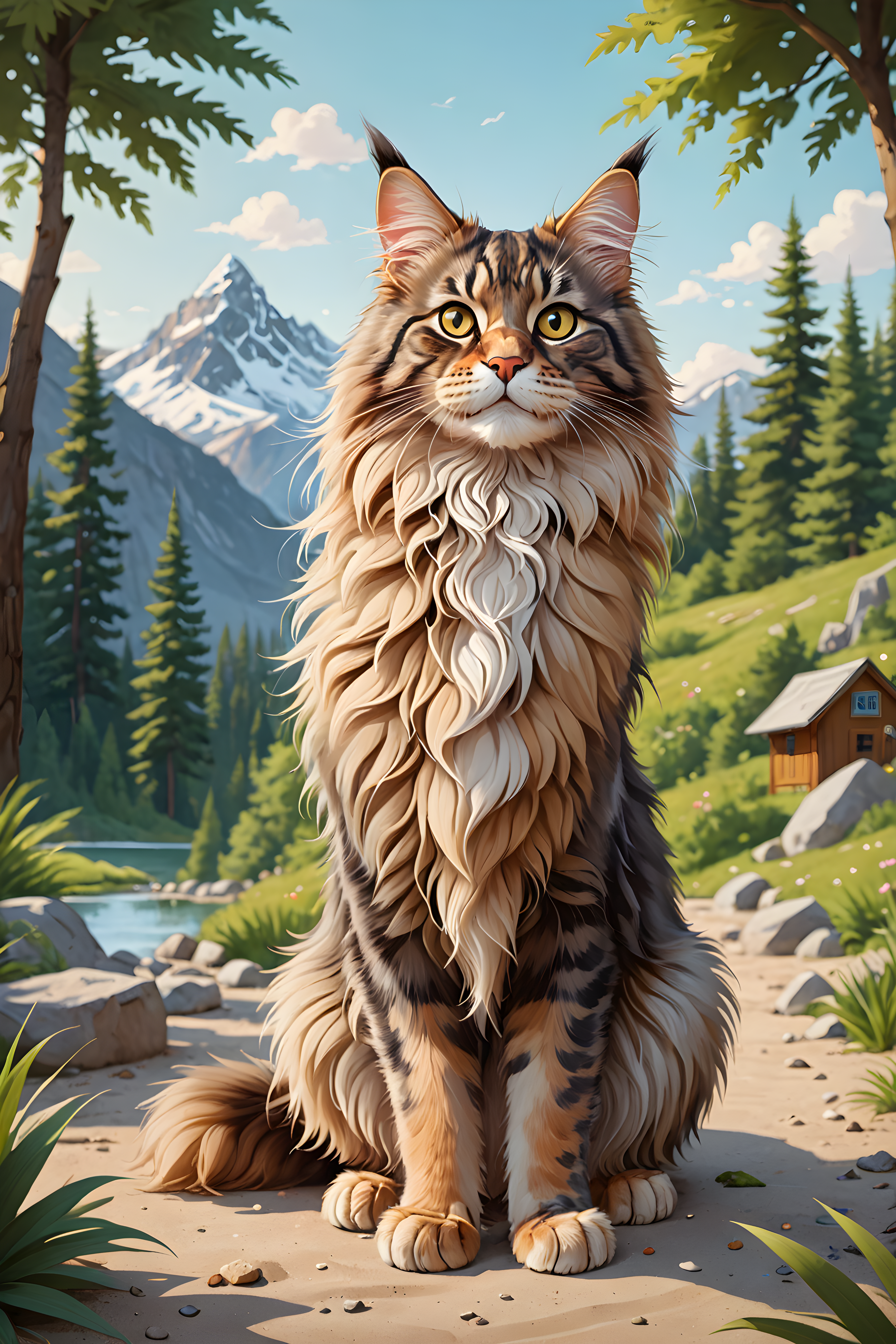 Maine Coon — Cartoon / Kawaii (Playful)