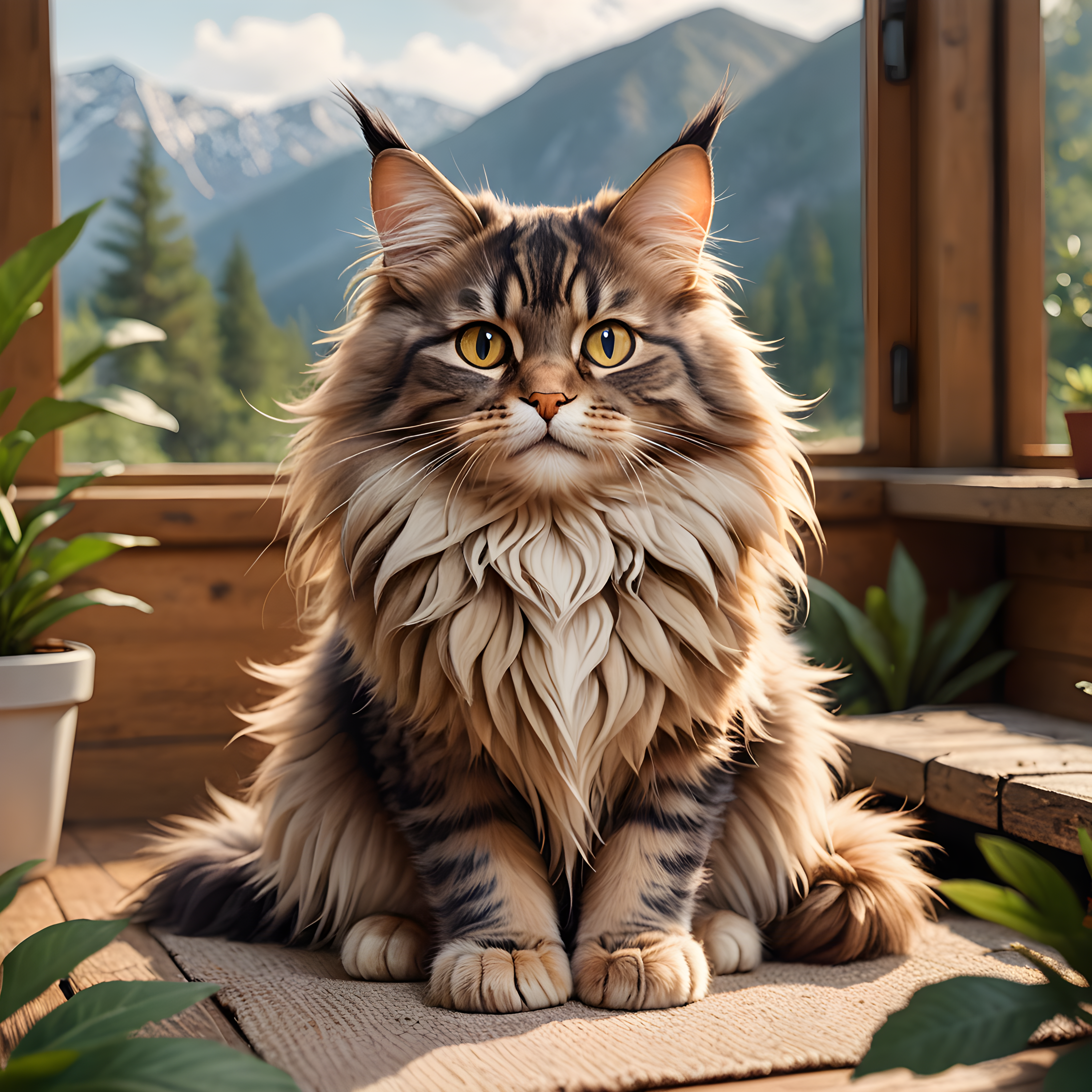 Maine Coon — Cartoon / Kawaii (Sleepy)