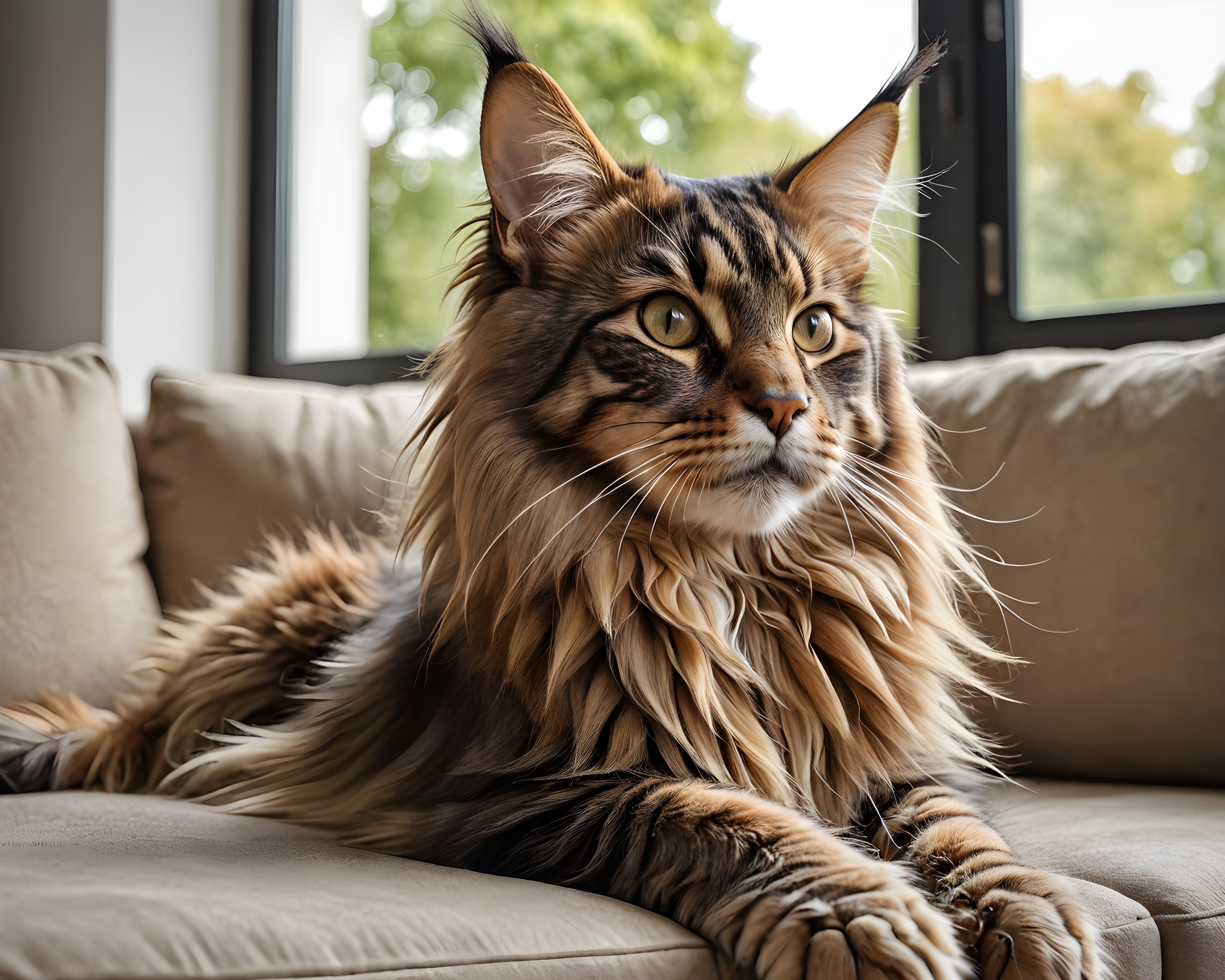 Maine Coon — Line Art (Lifestyle)