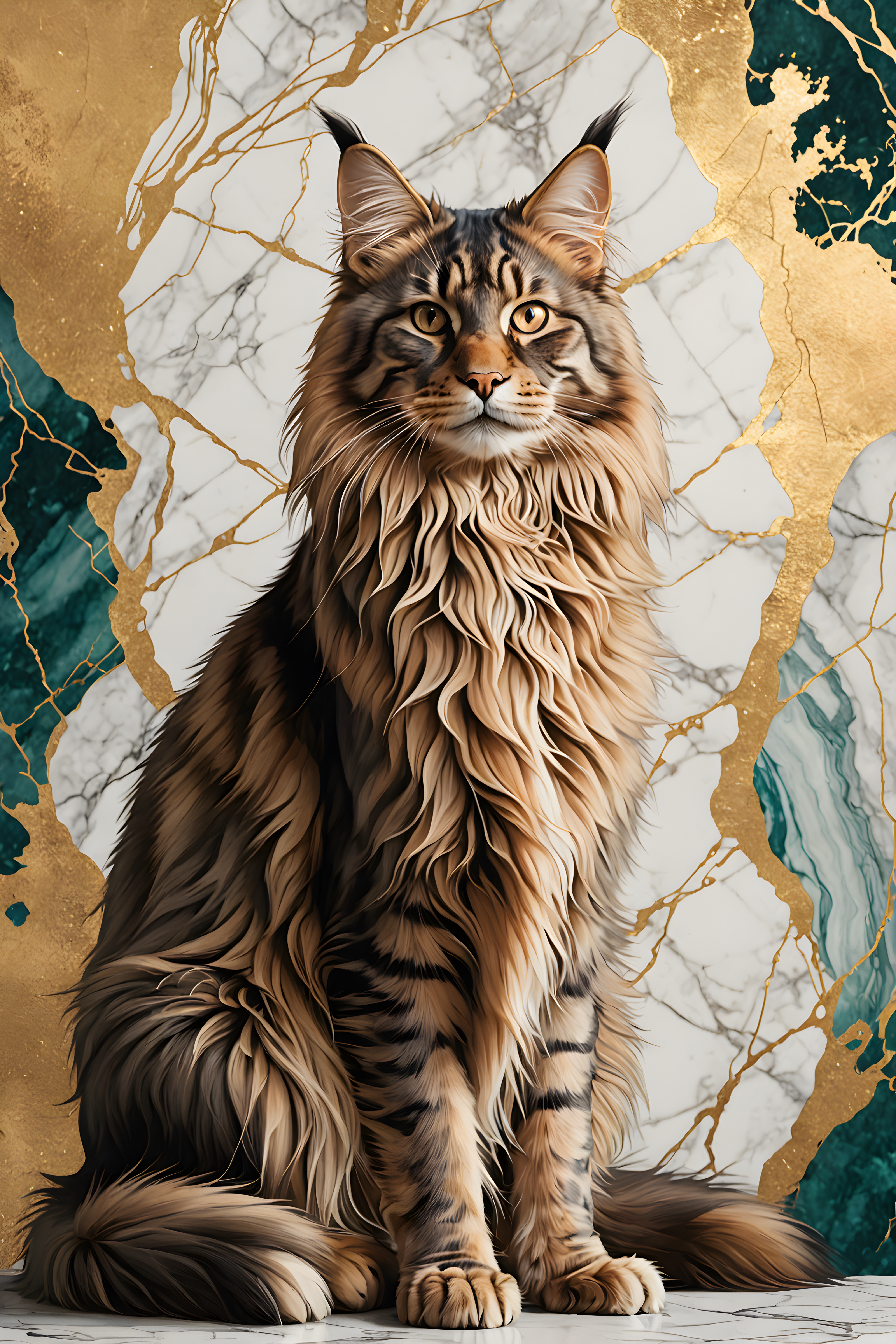 Maine Coon — Line Art (Luxury)