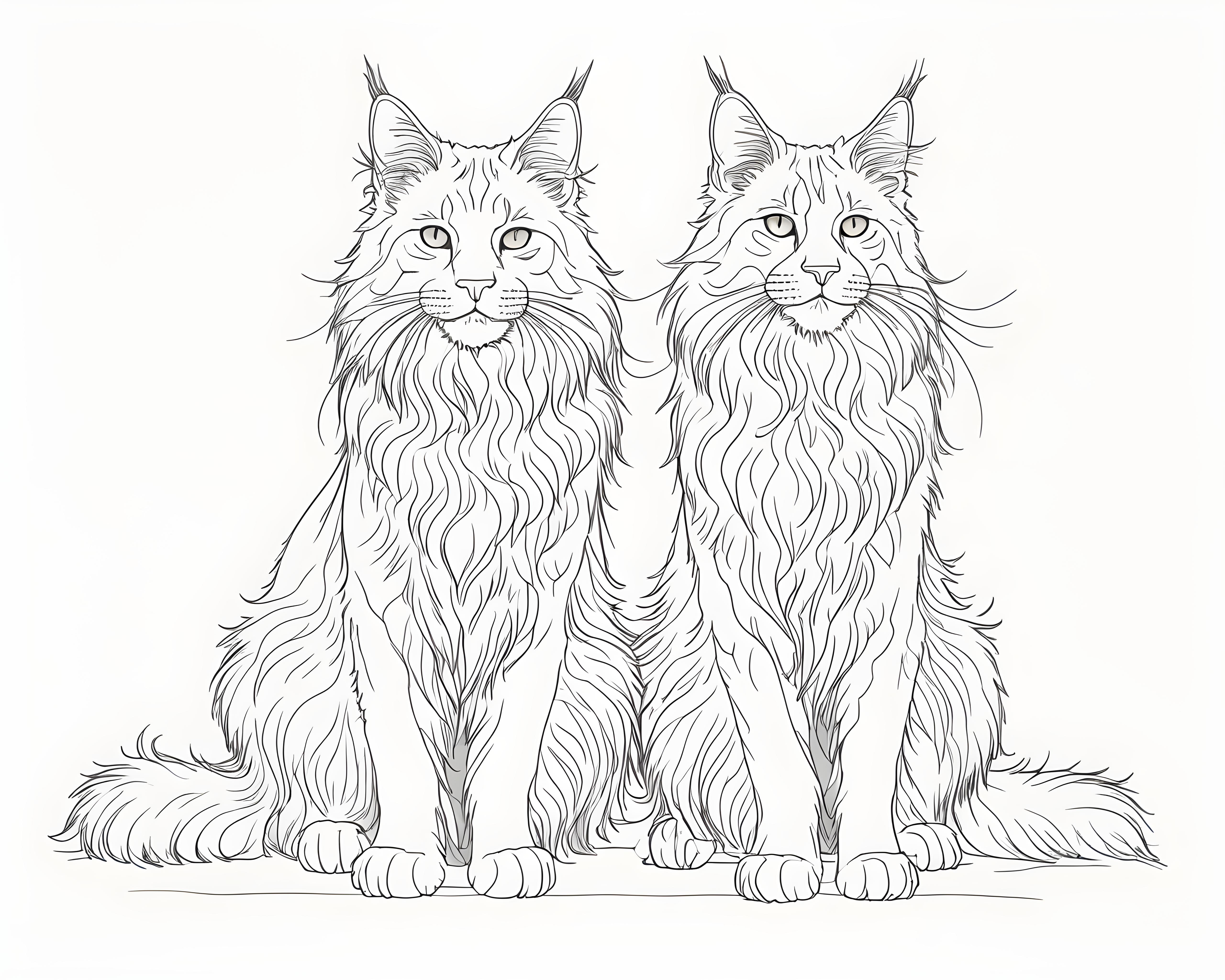 Maine Coon — Minimalist Line Art (Fantasy)