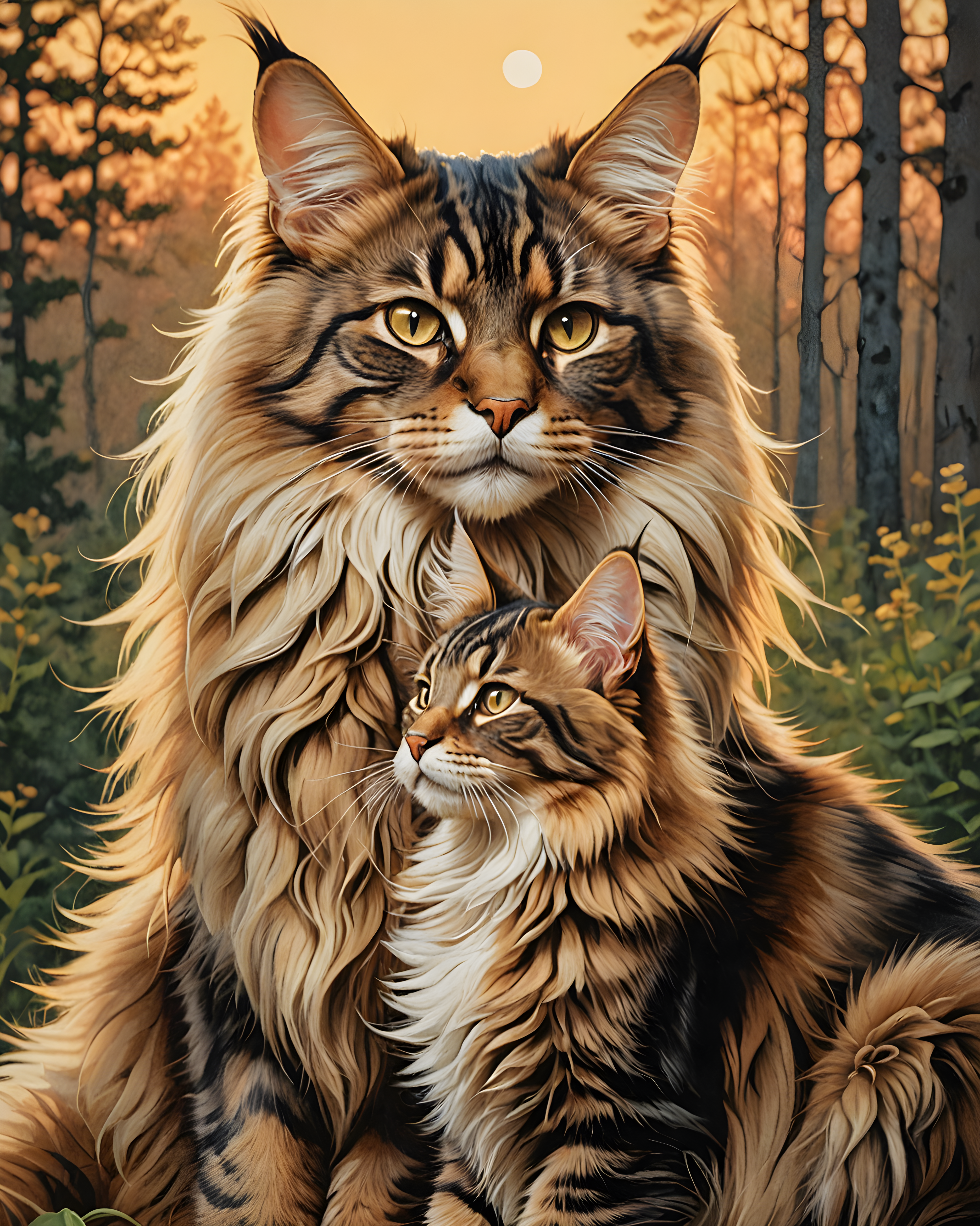 Maine Coon — Retro (Romantic)