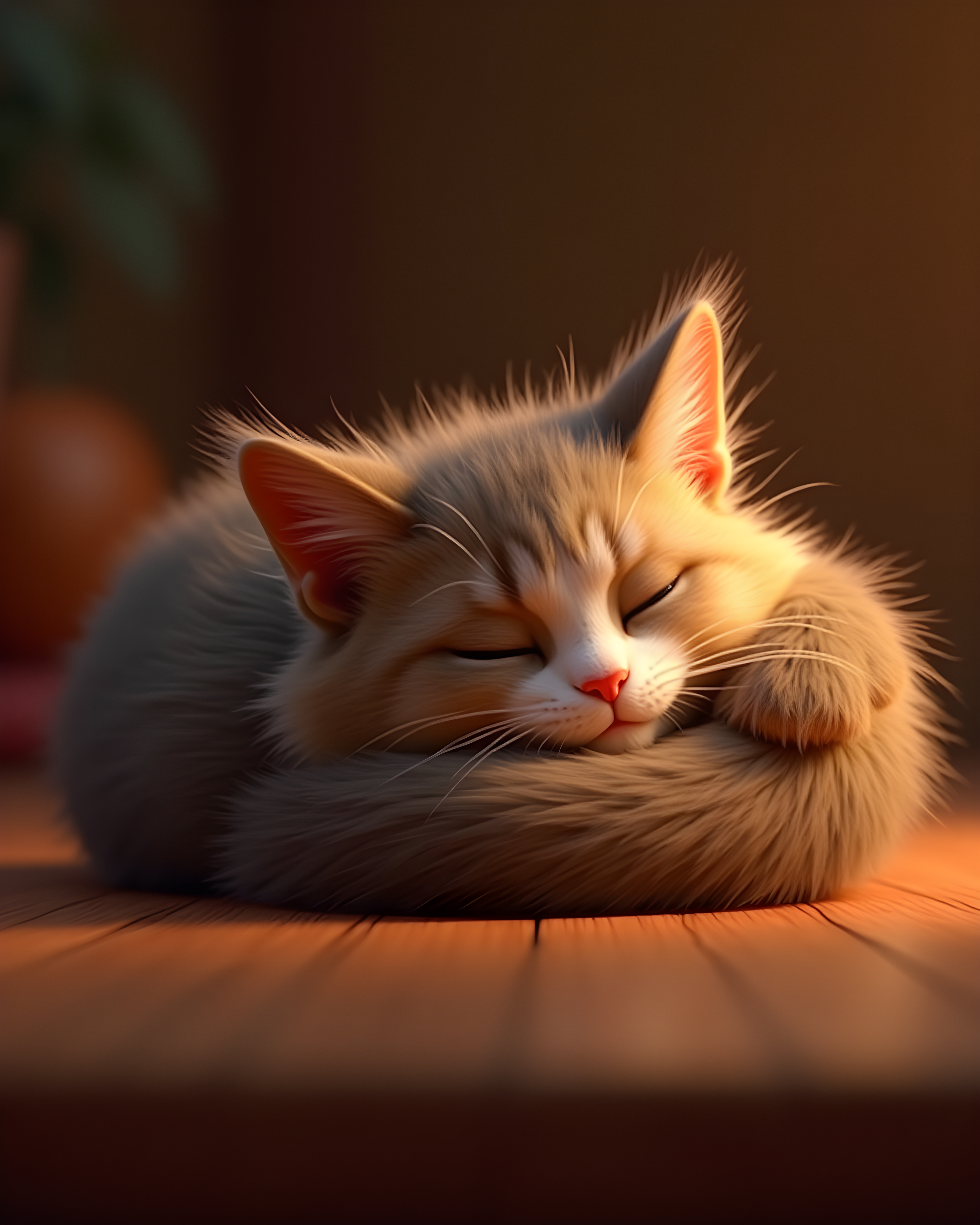 Maine Coon — 3D Render (Sleepy)