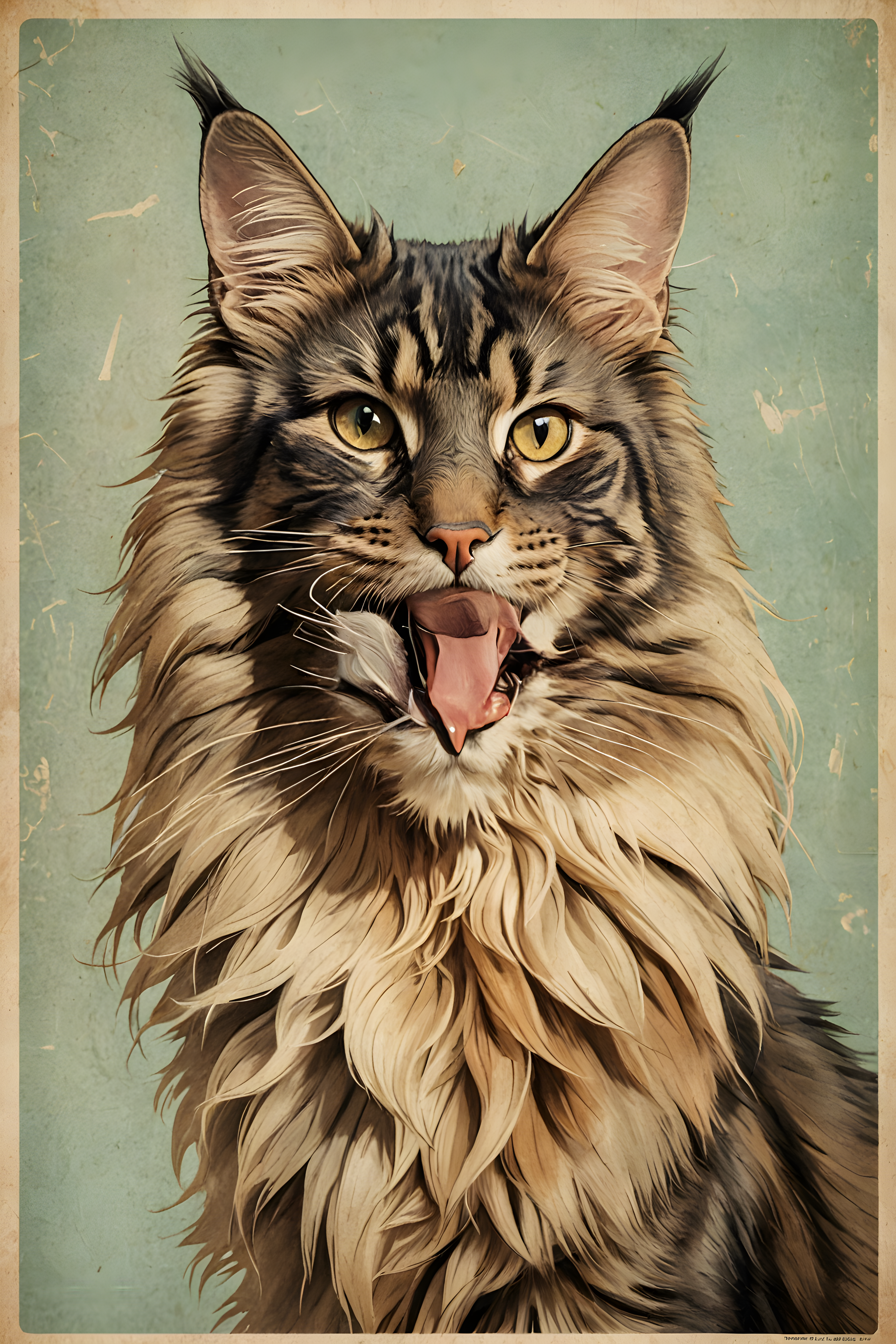 Maine Coon — Vintage Poster (Cute)