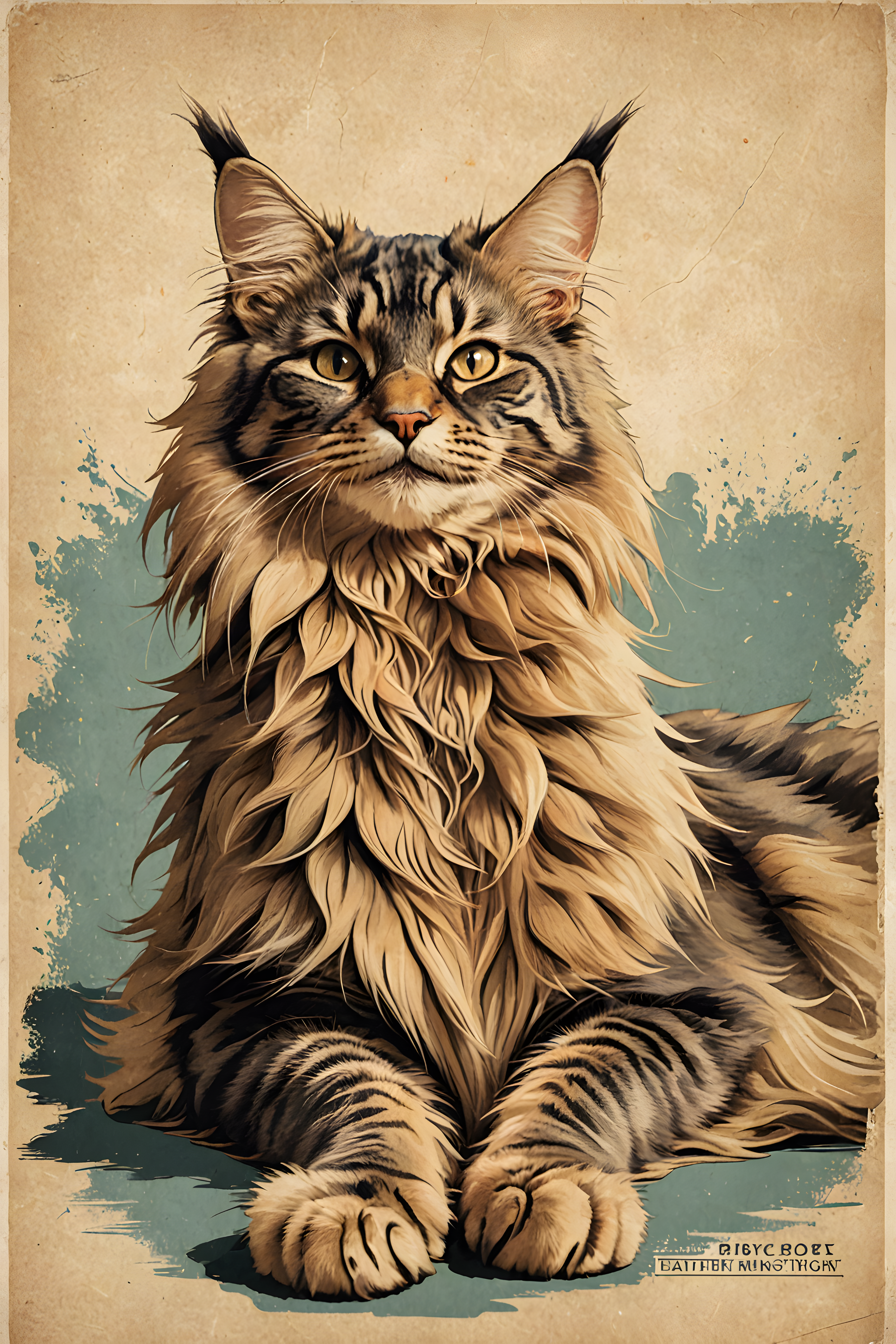 Maine Coon — Vintage Poster (Happy)
