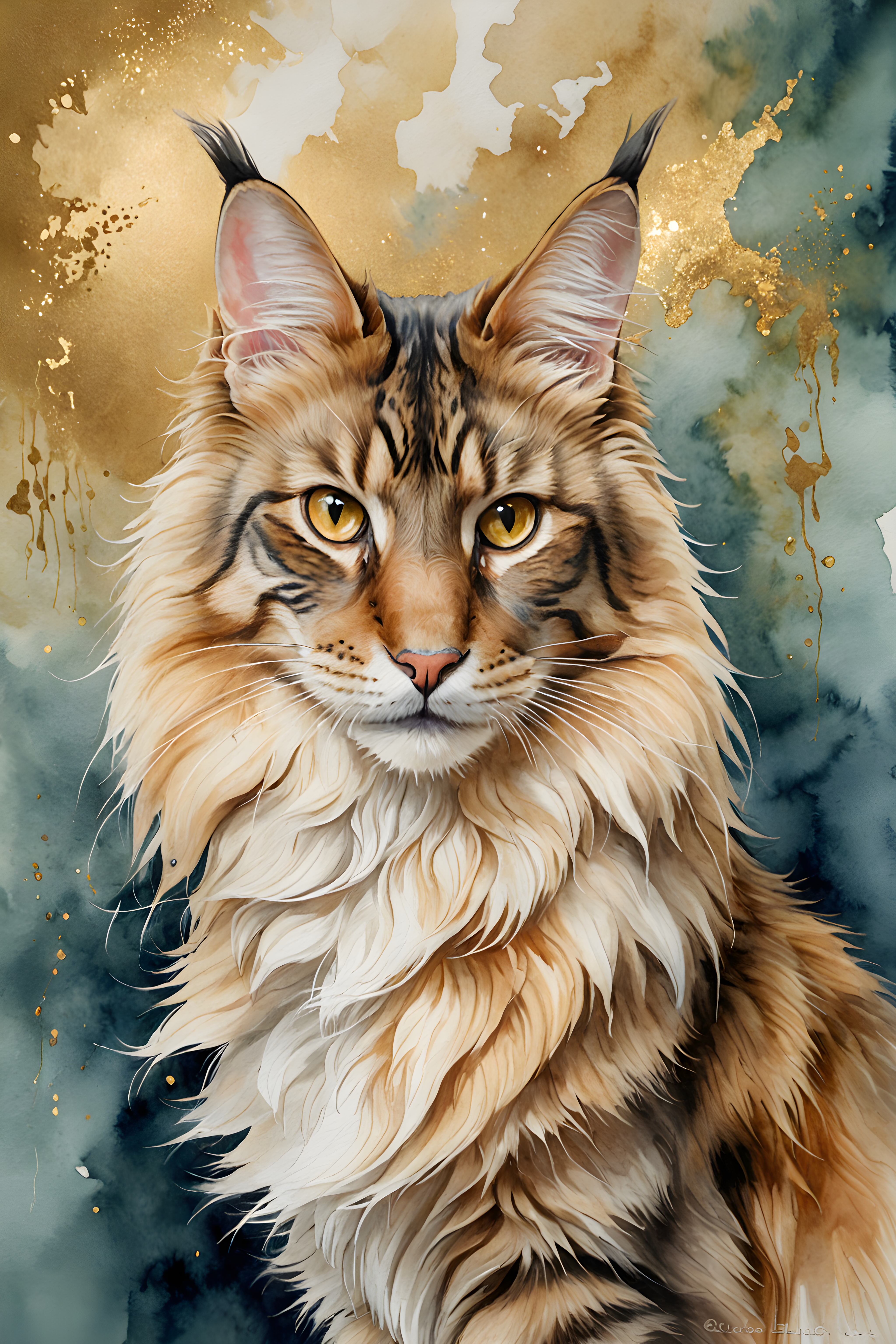 Maine Coon — Watercolor (Luxury)