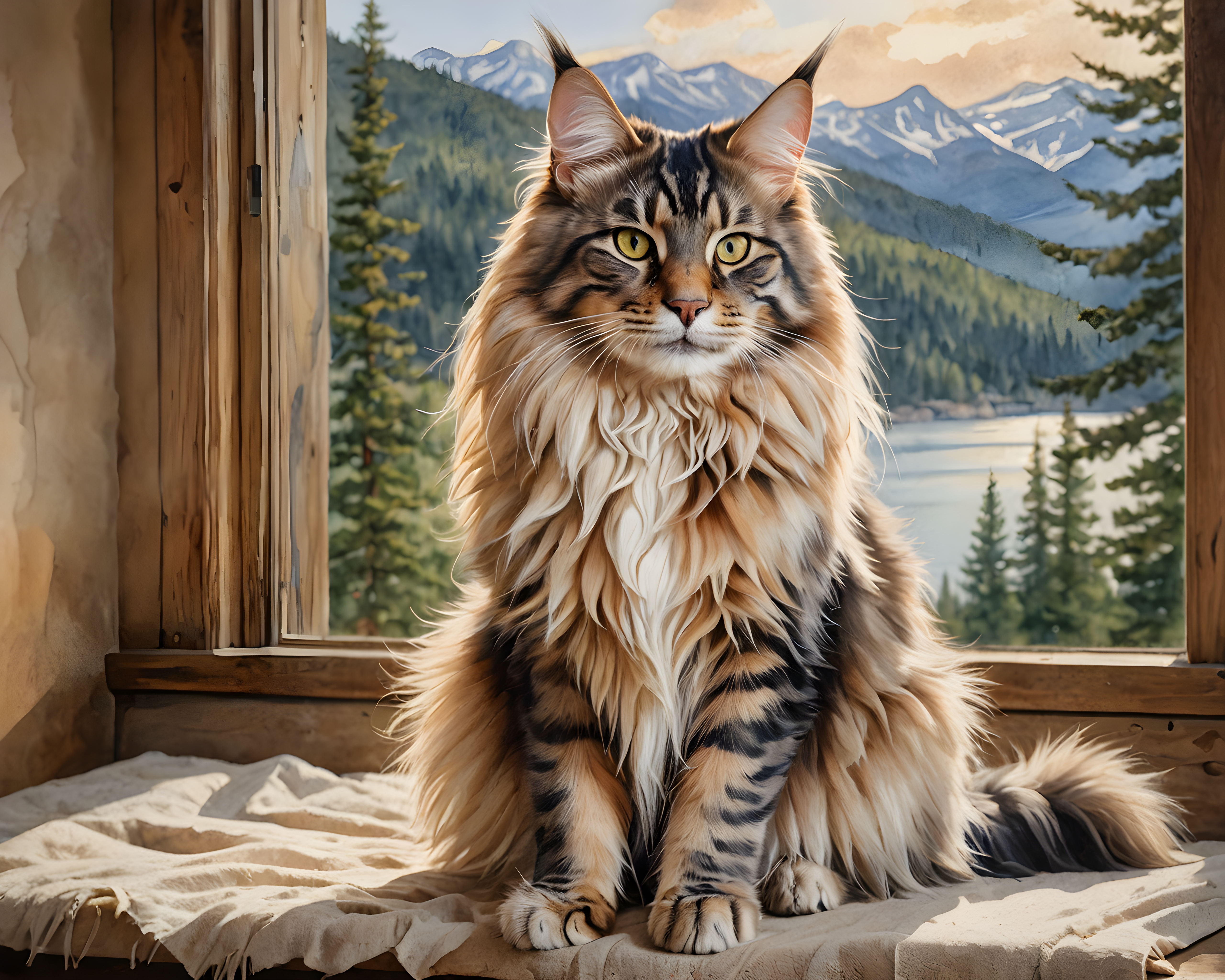 Maine Coon — Watercolor (Motivational)
