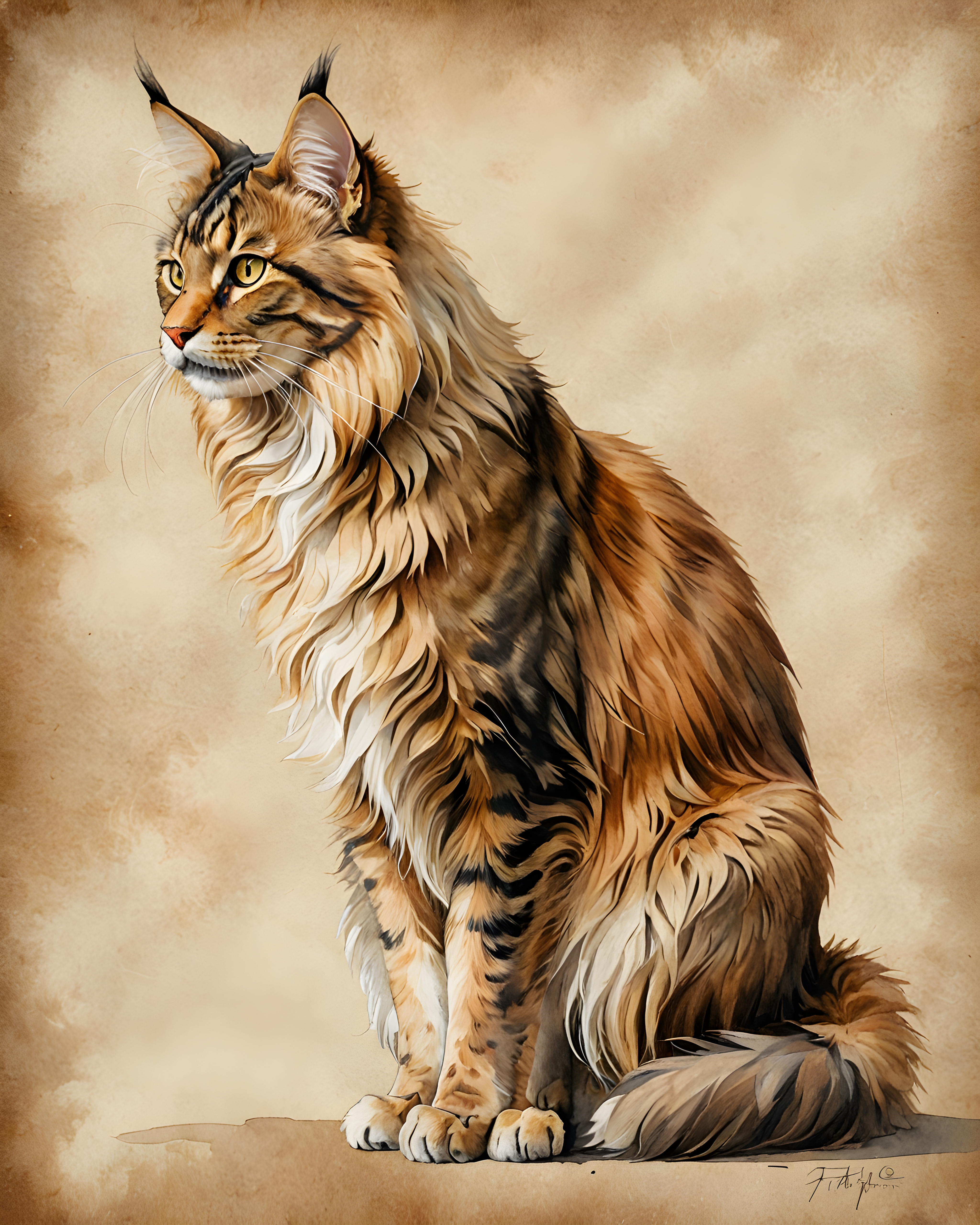 Maine Coon — Watercolor (Motivational)