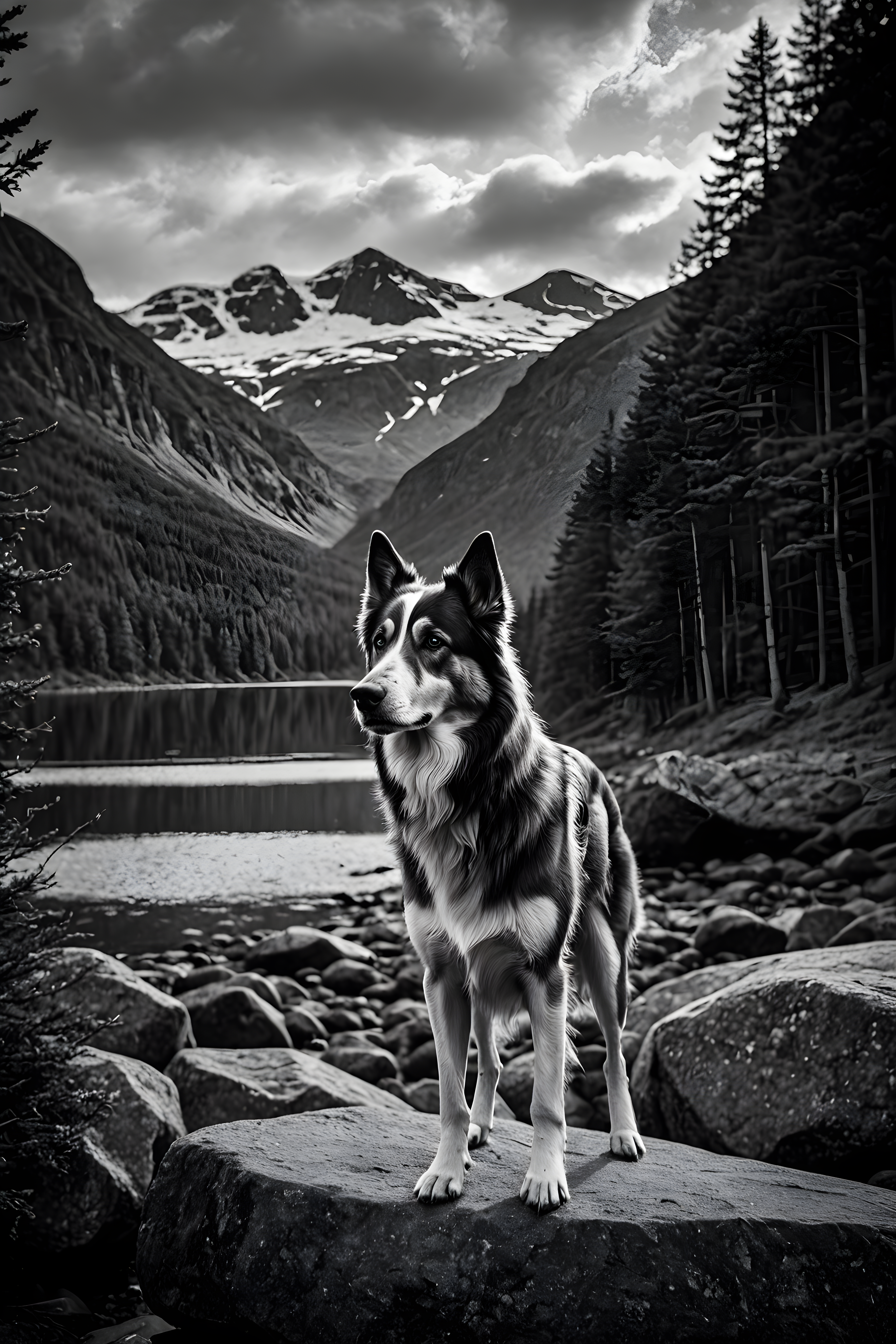 Norwegian Forest — Black & White (Motivational)