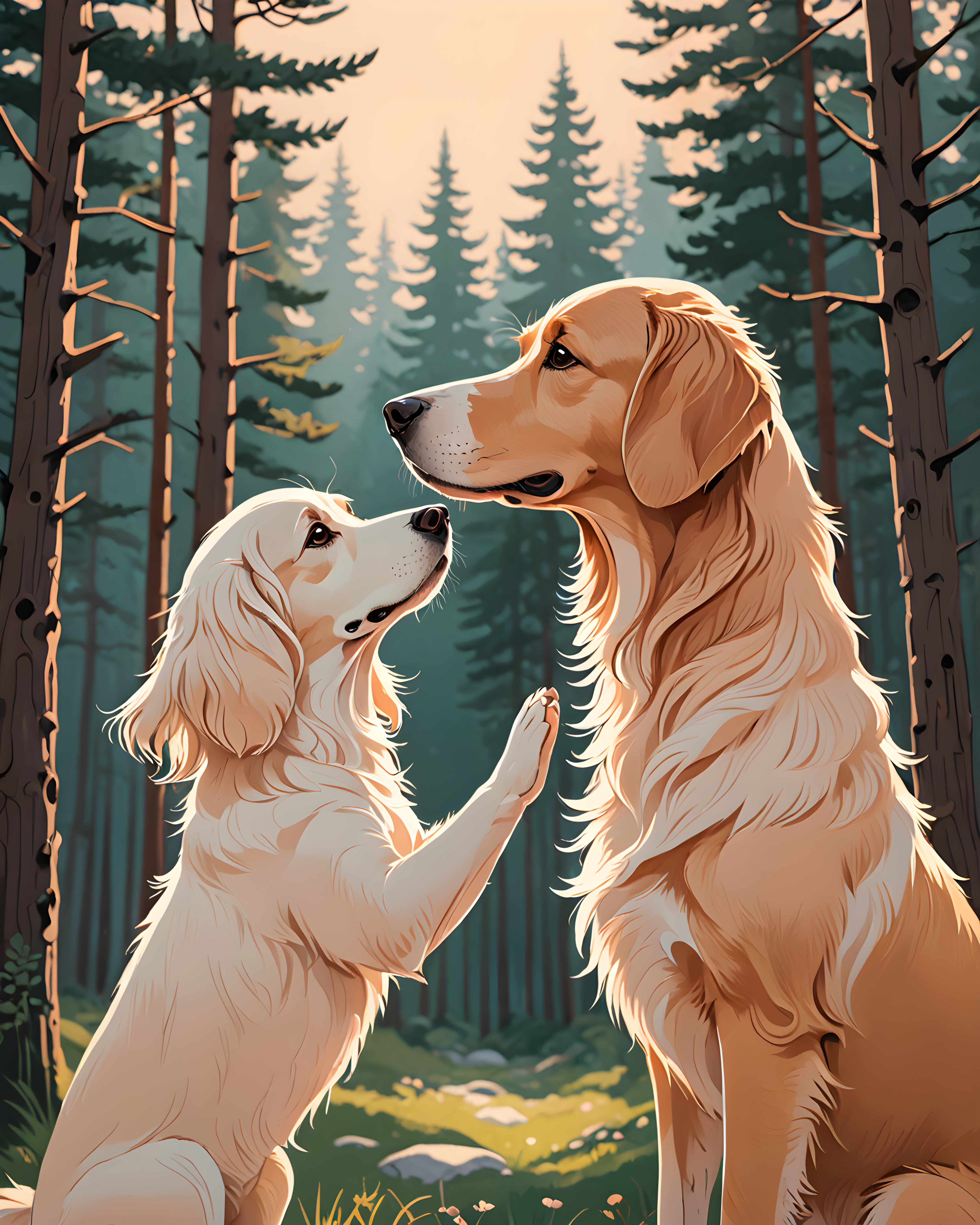 Norwegian Forest — Line Art (Cute)