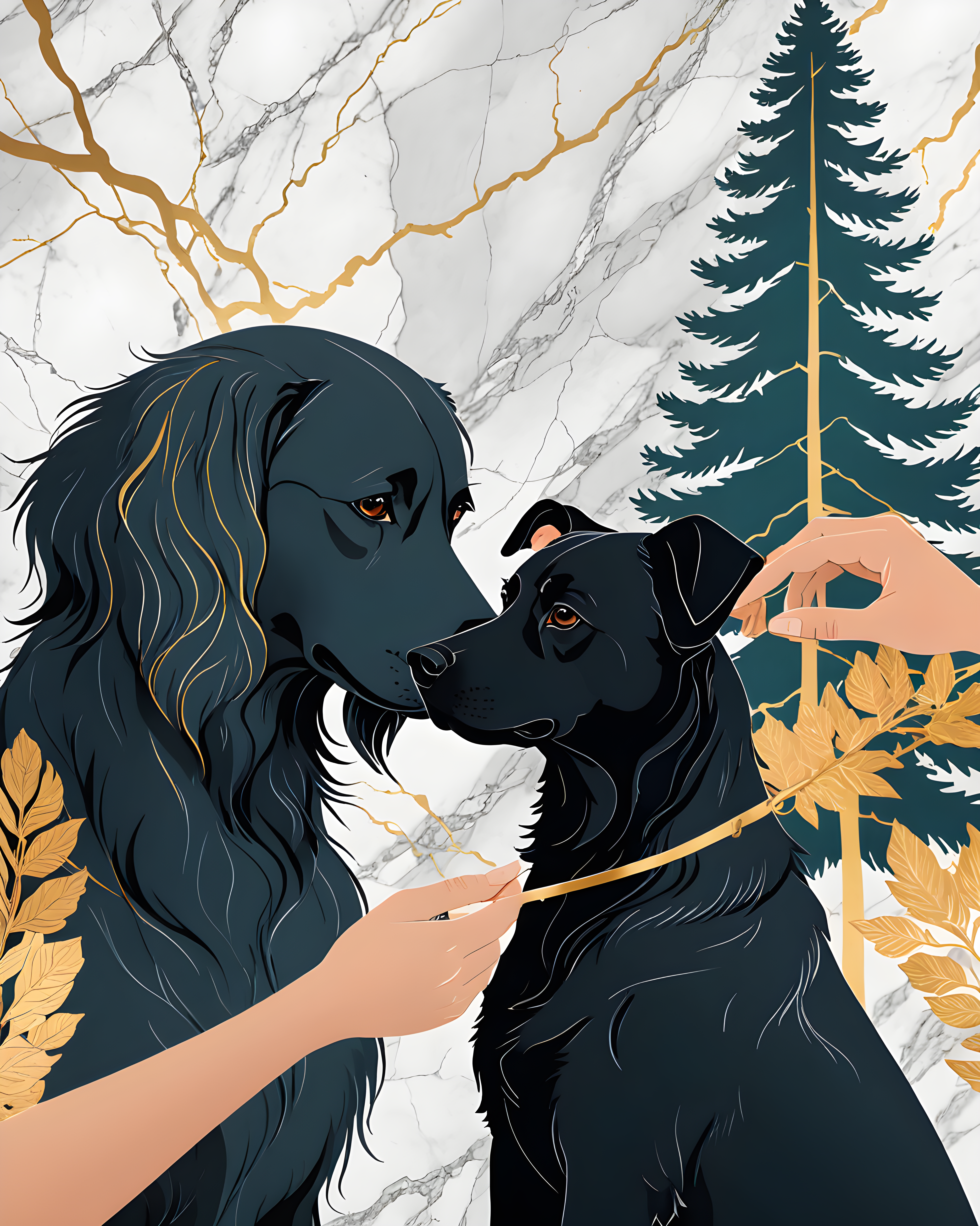 Norwegian Forest — Line Art (Luxury)