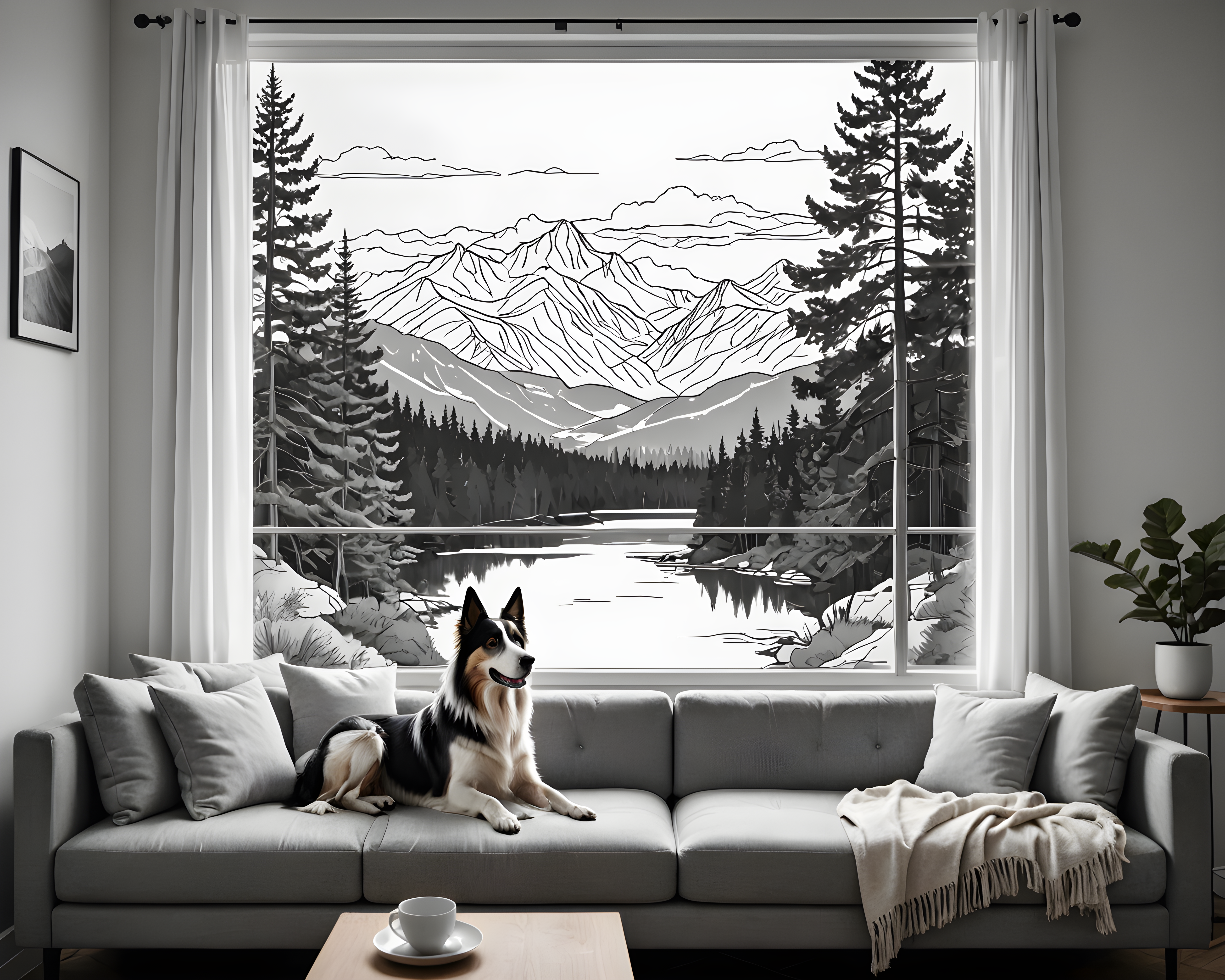 Norwegian Forest — Minimalist Line Art (Lifestyle)