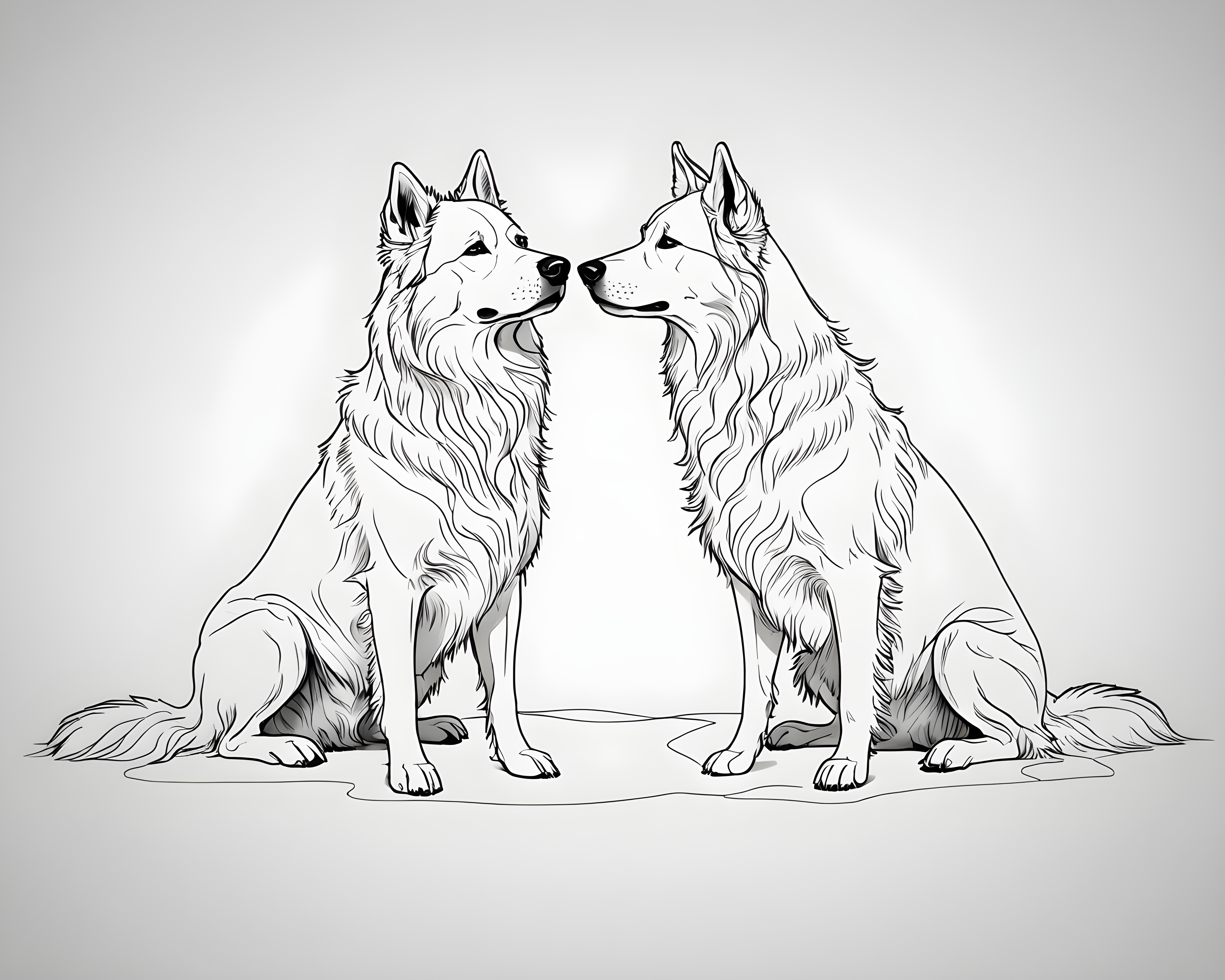 Norwegian Forest — Minimalist Line Art (Romantic)