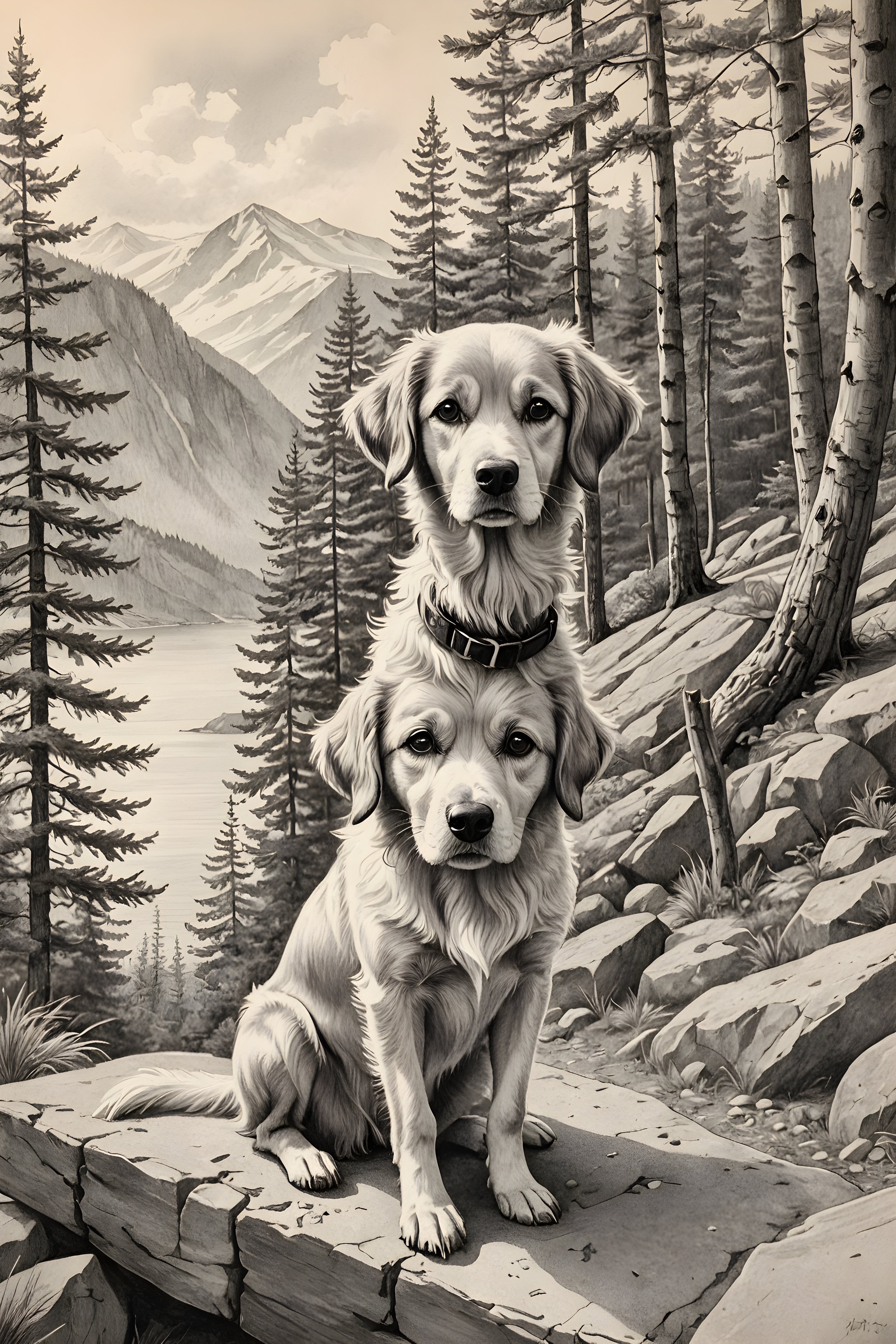 Norwegian Forest — Pencil Sketch (Cute)
