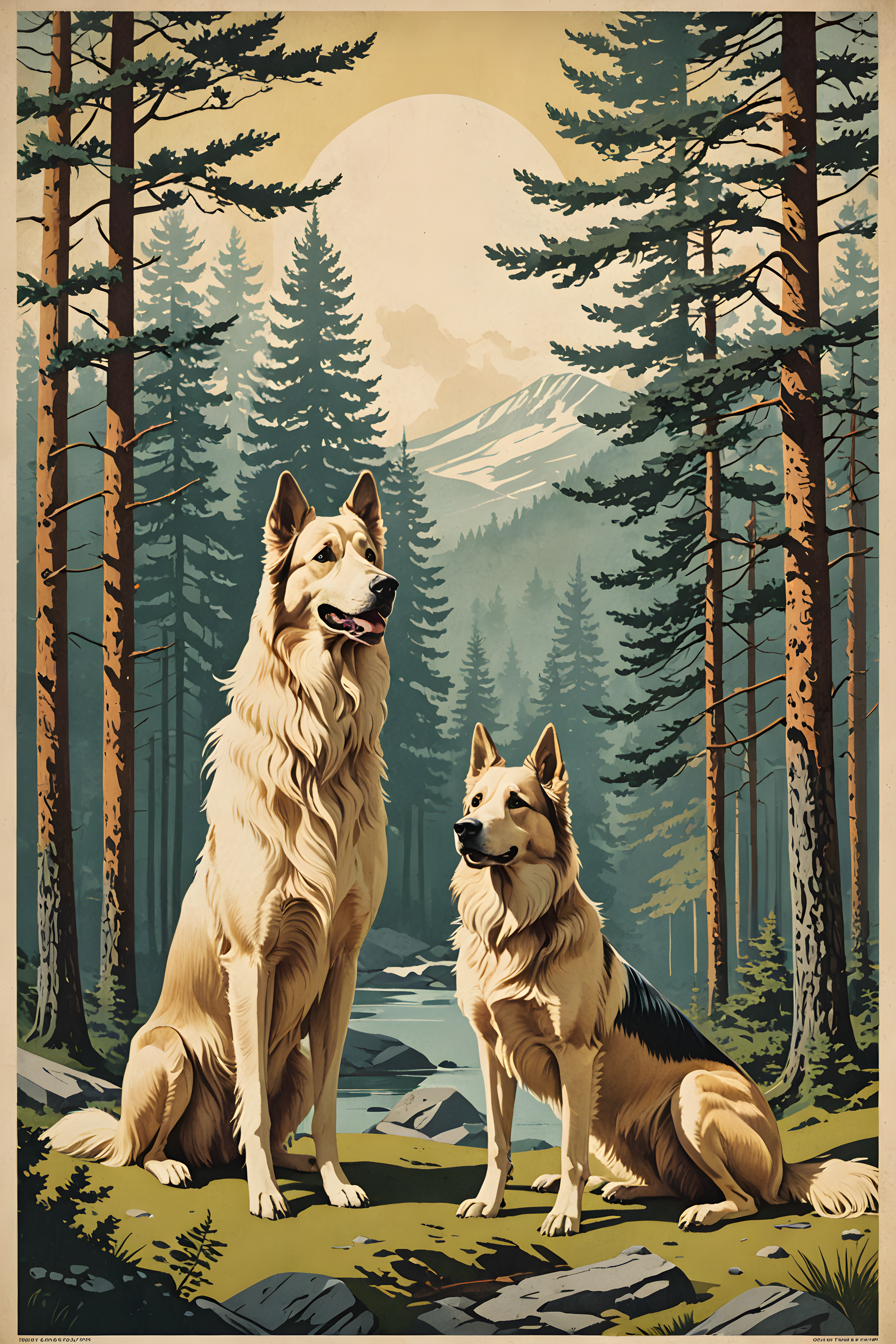 Norwegian Forest — Vintage Poster (Fantasy)