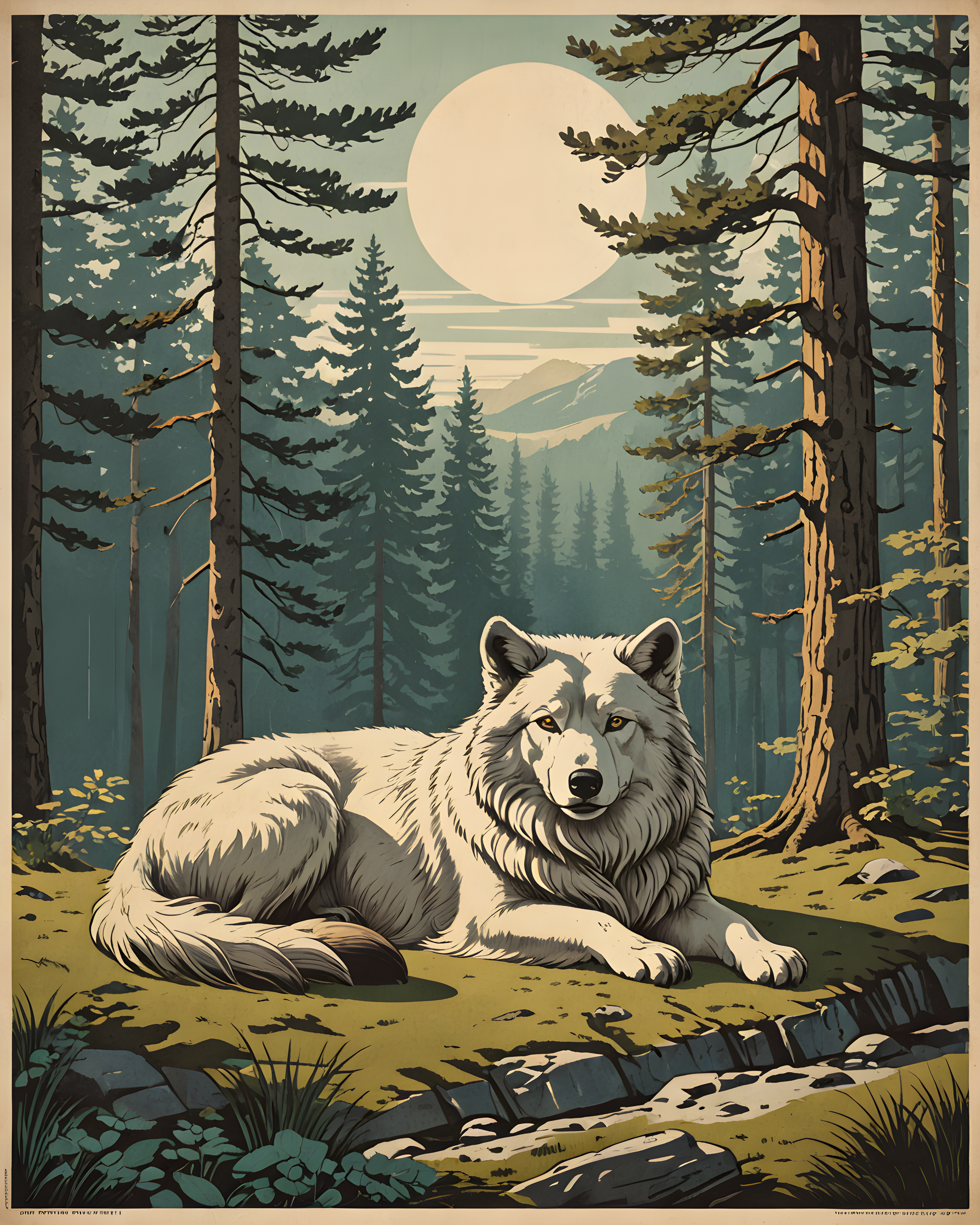 Norwegian Forest — Vintage Poster (Fantasy)
