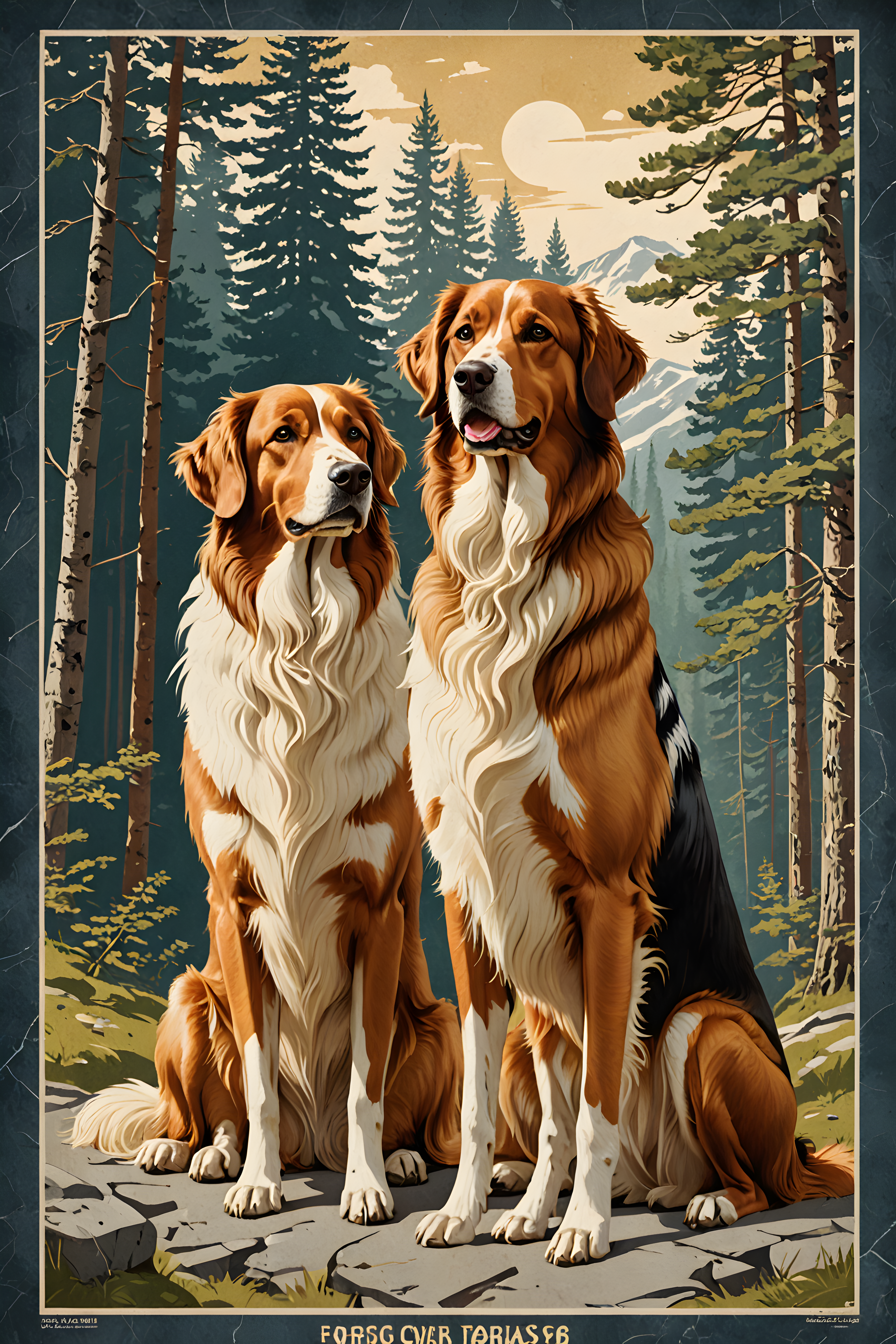 Norwegian Forest — Vintage Poster (Luxury)