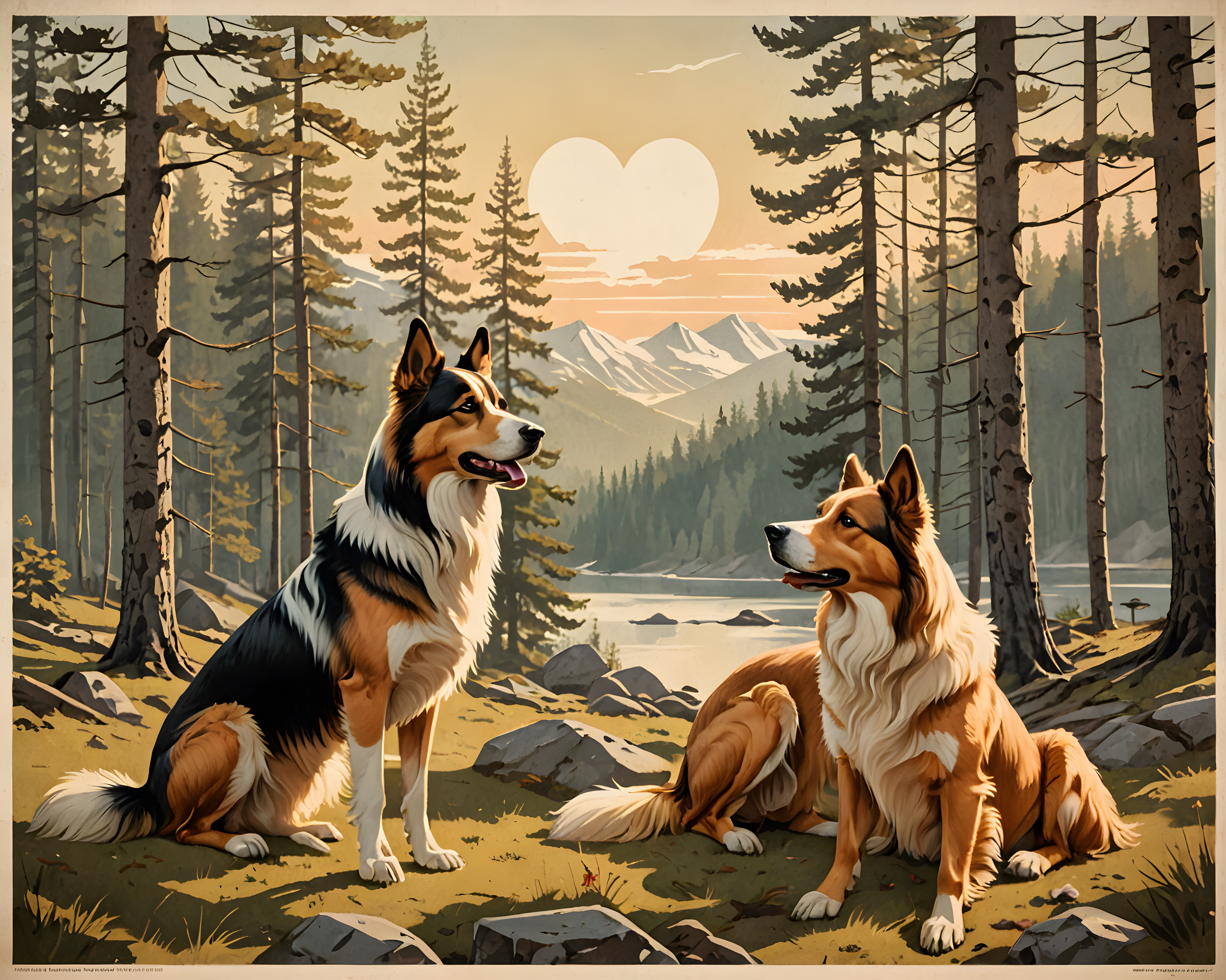 Norwegian Forest — Vintage Poster (Romantic)