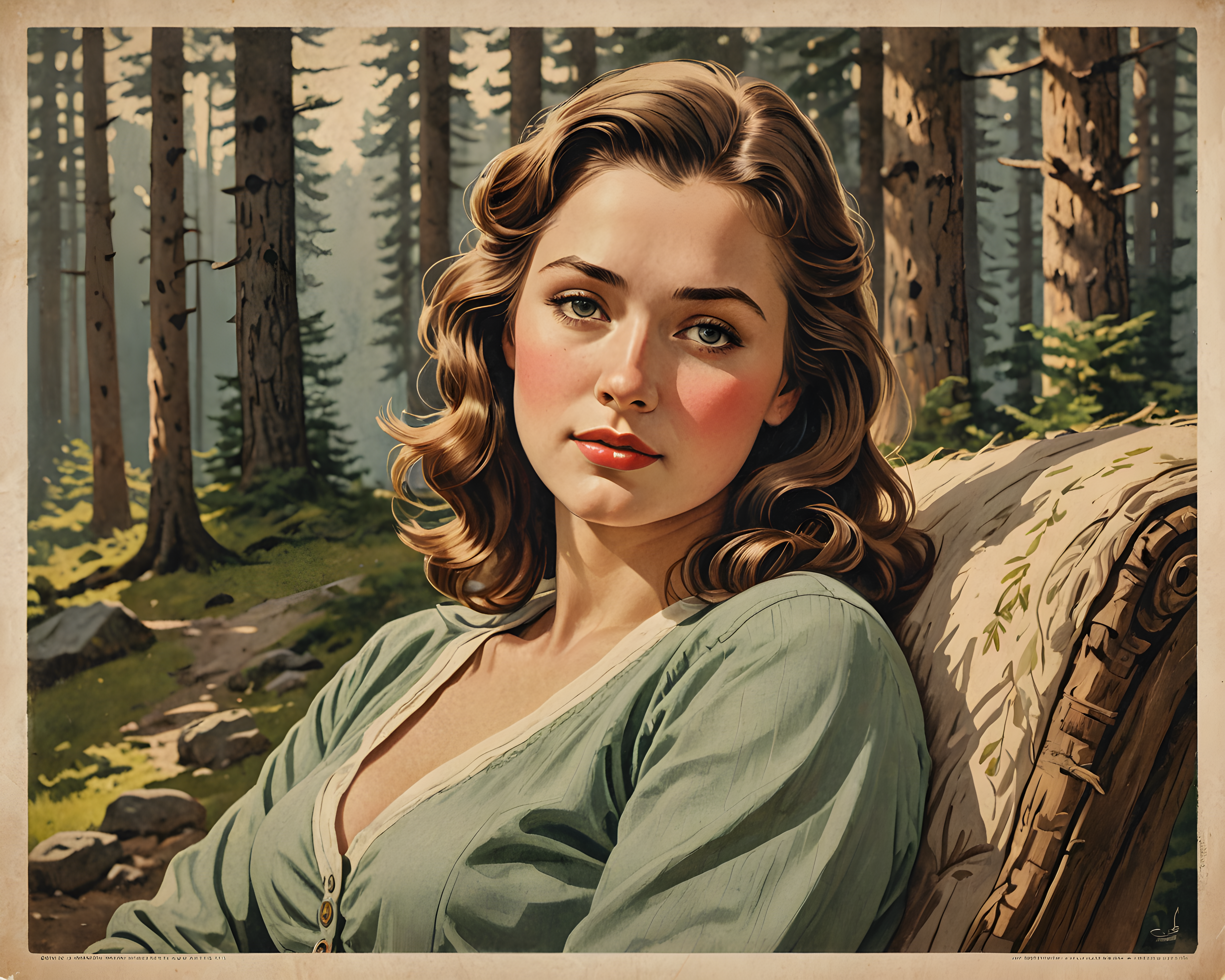 Norwegian Forest — Vintage Poster (Sleepy)
