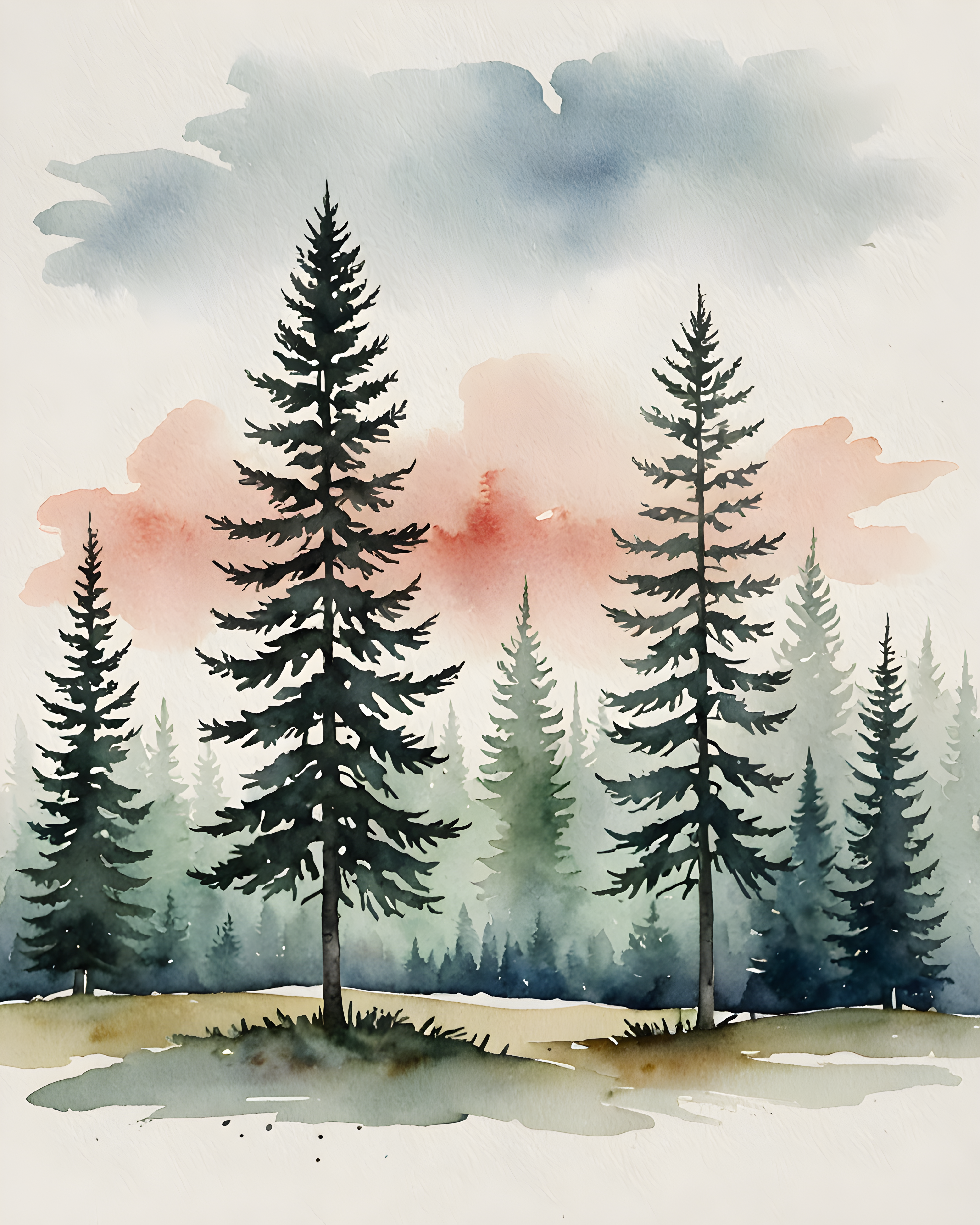 Norwegian Forest — Watercolor (Aesthetic)