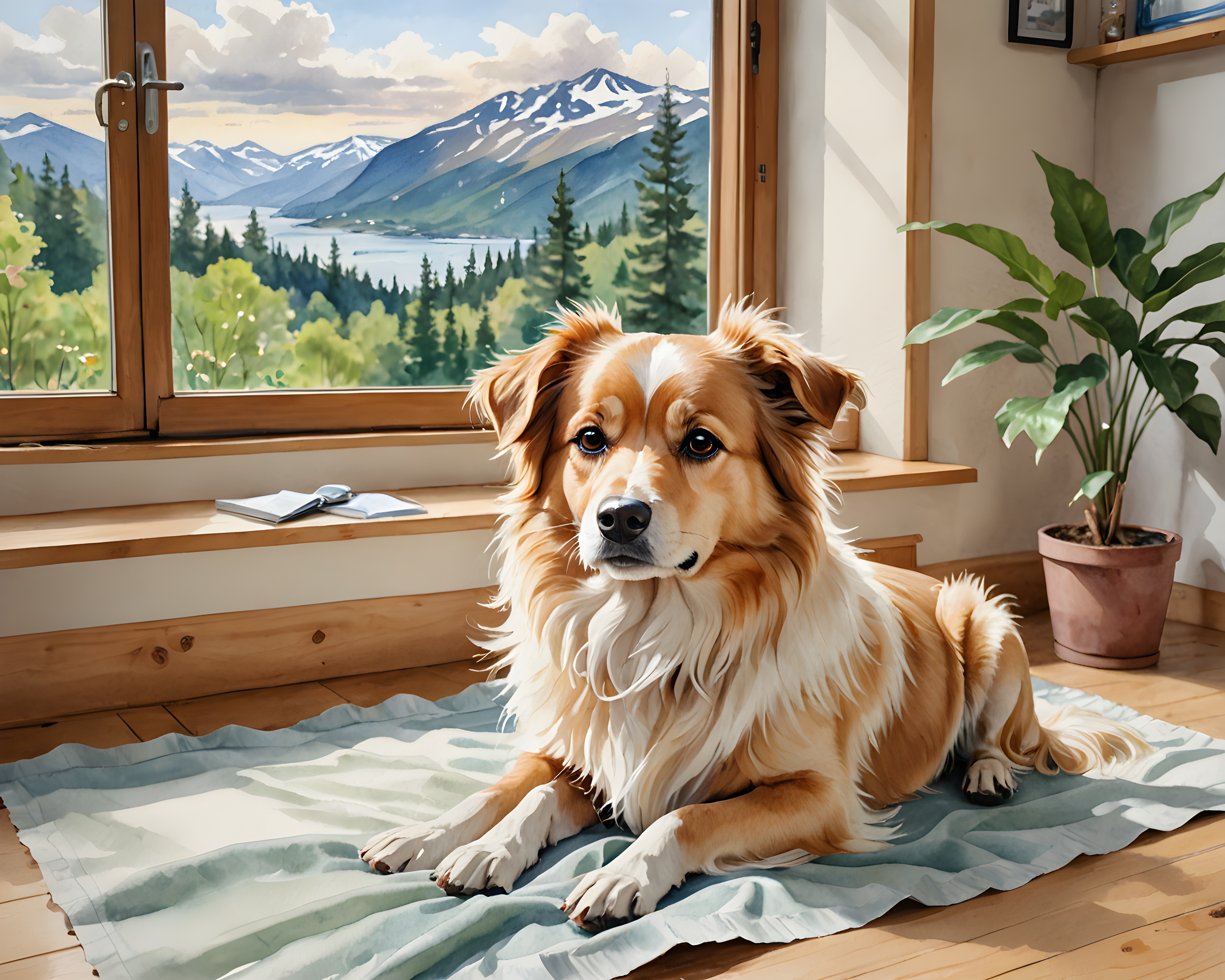 Norwegian Forest — Watercolor (Cute)