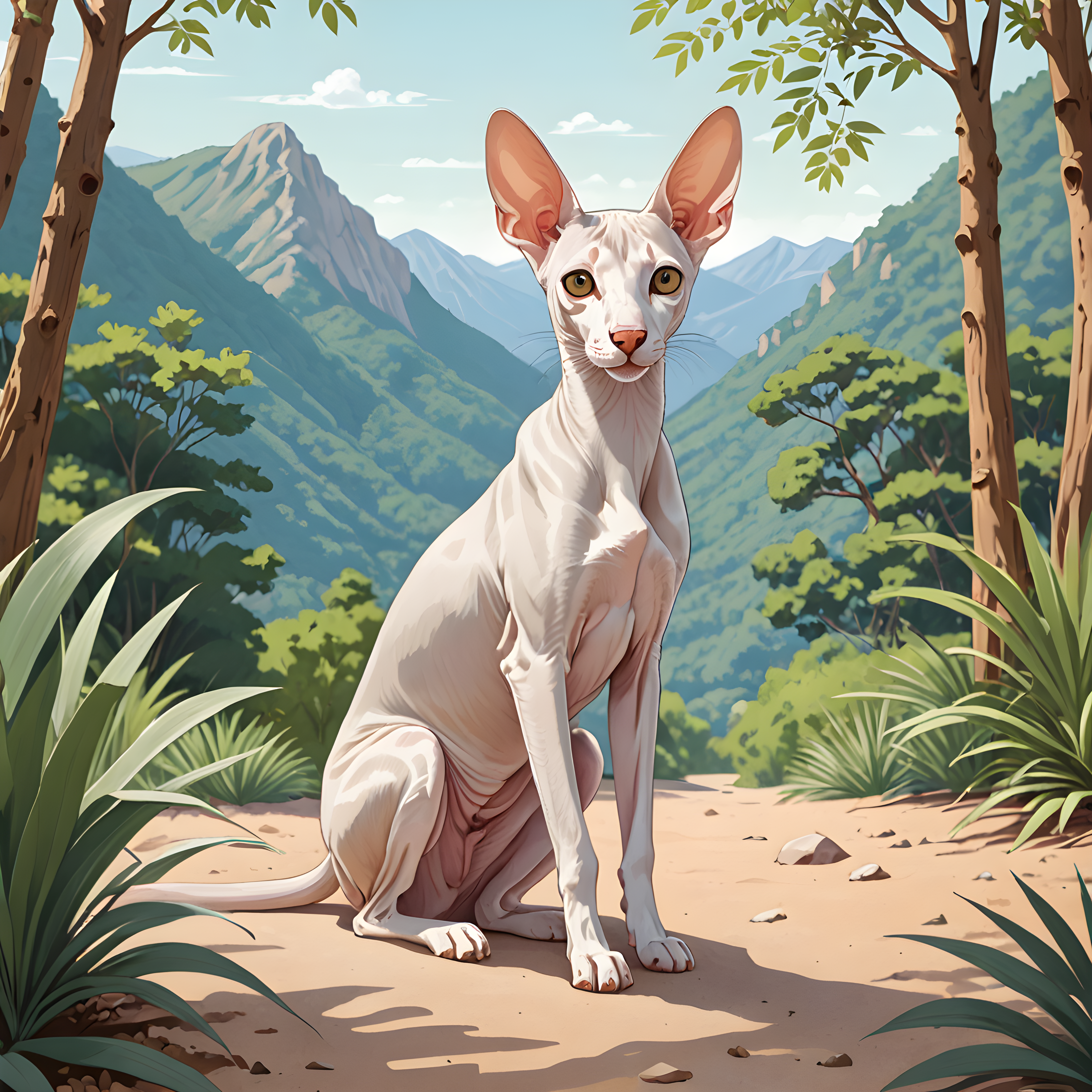 Oriental Shorthair — Line Art (Cute)