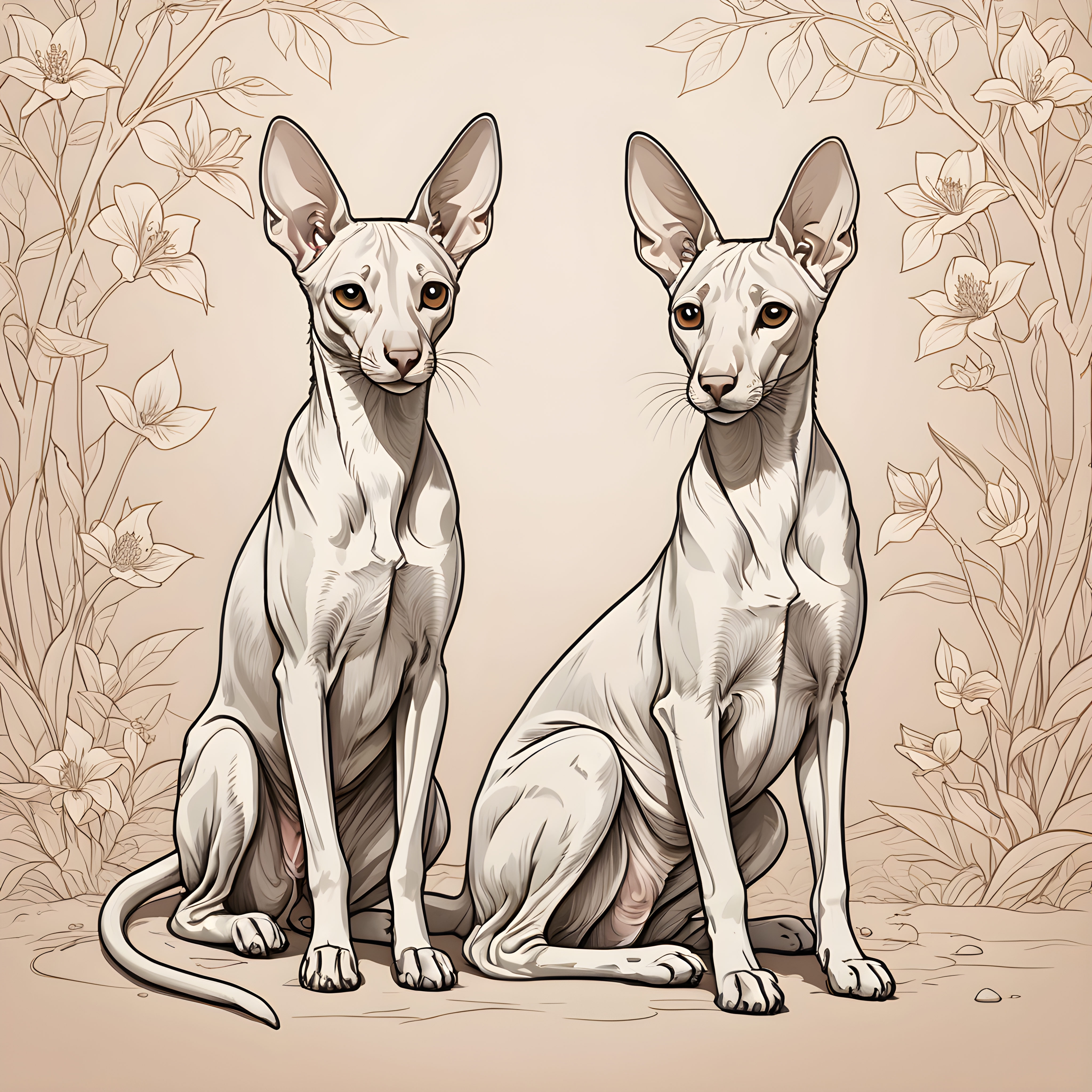 Oriental Shorthair — Line Art (Romantic)