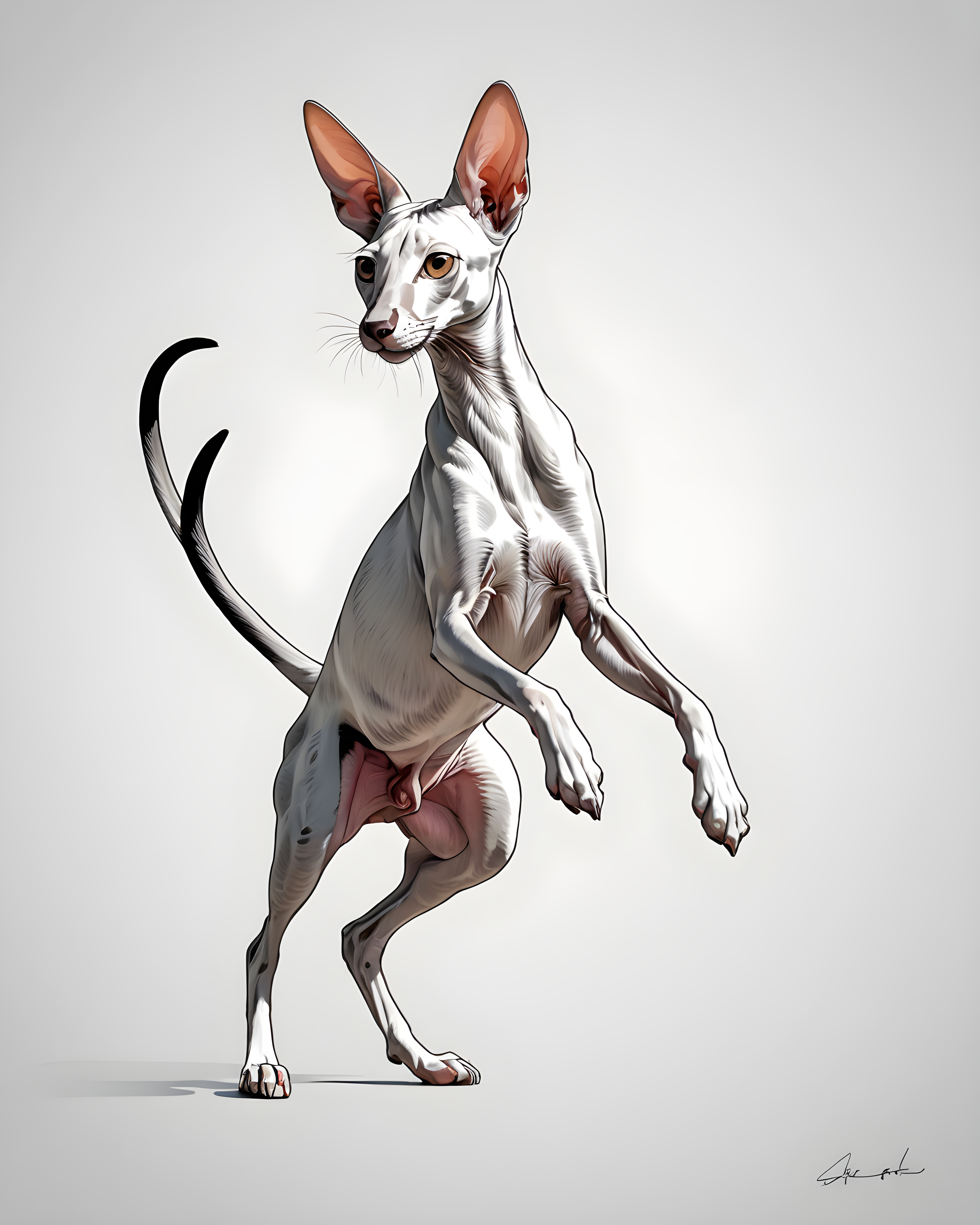 Oriental Shorthair — Minimalist Line Art (Energetic)