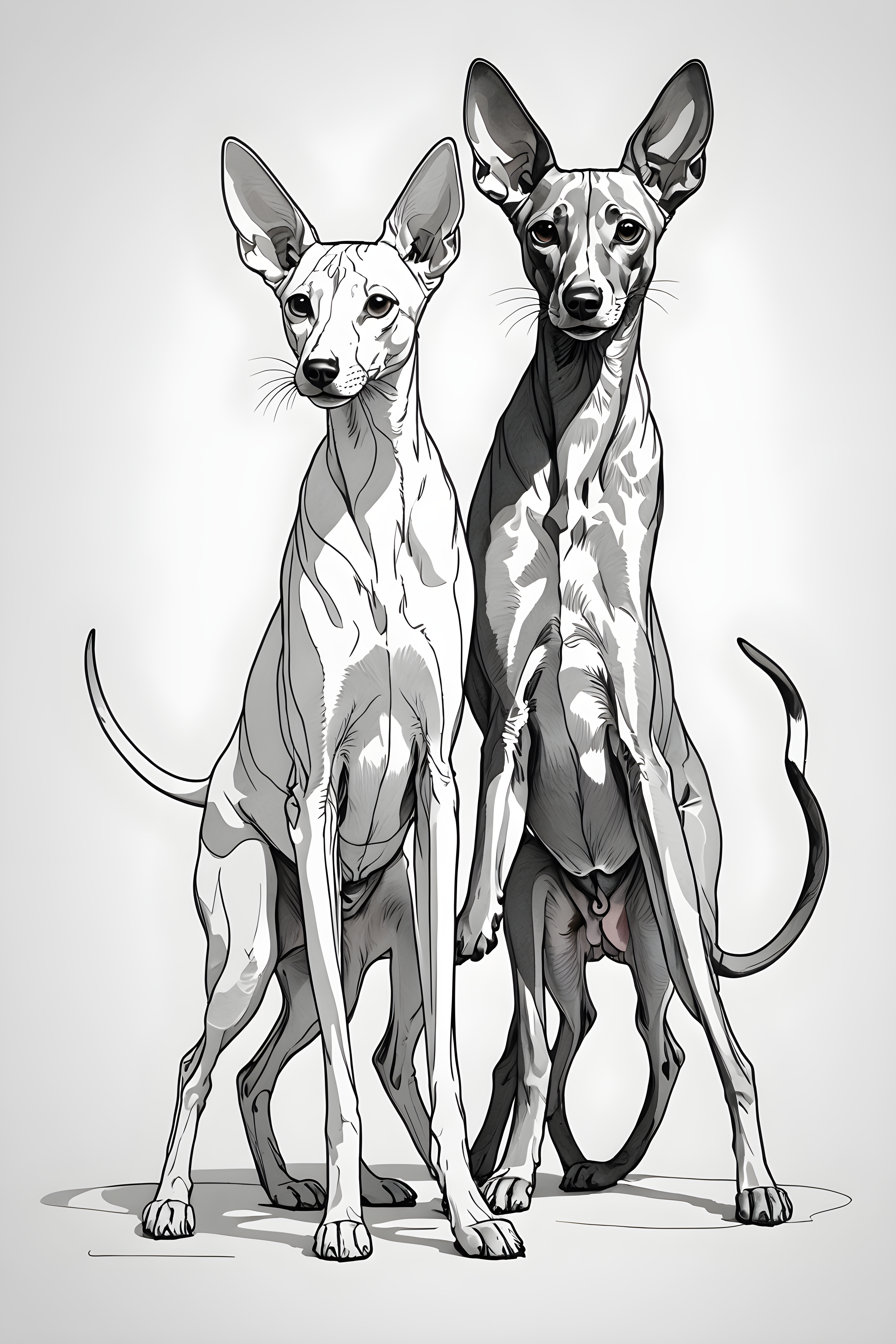 Oriental Shorthair — Minimalist Line Art (Energetic)