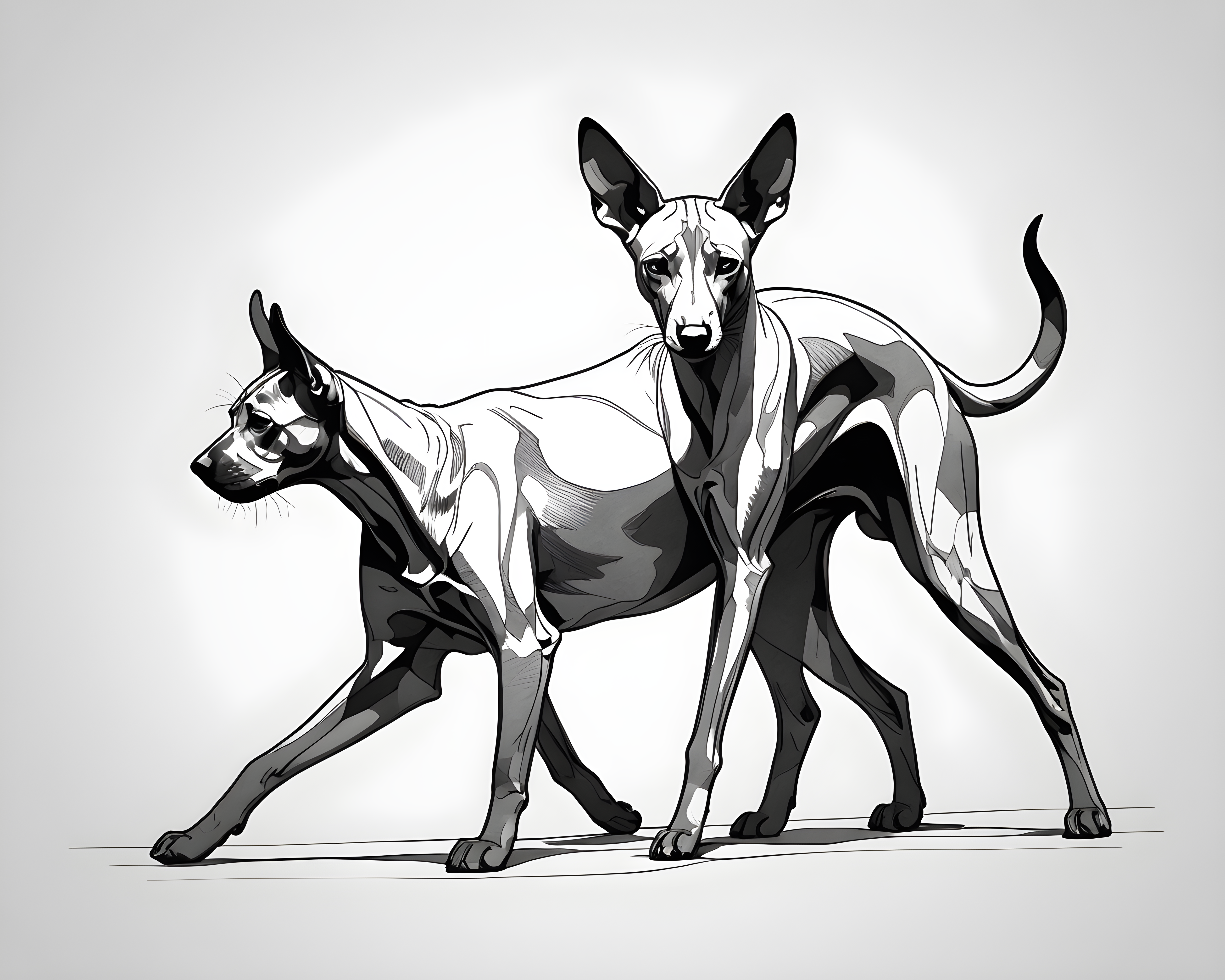 Oriental Shorthair — Minimalist Line Art (Energetic)