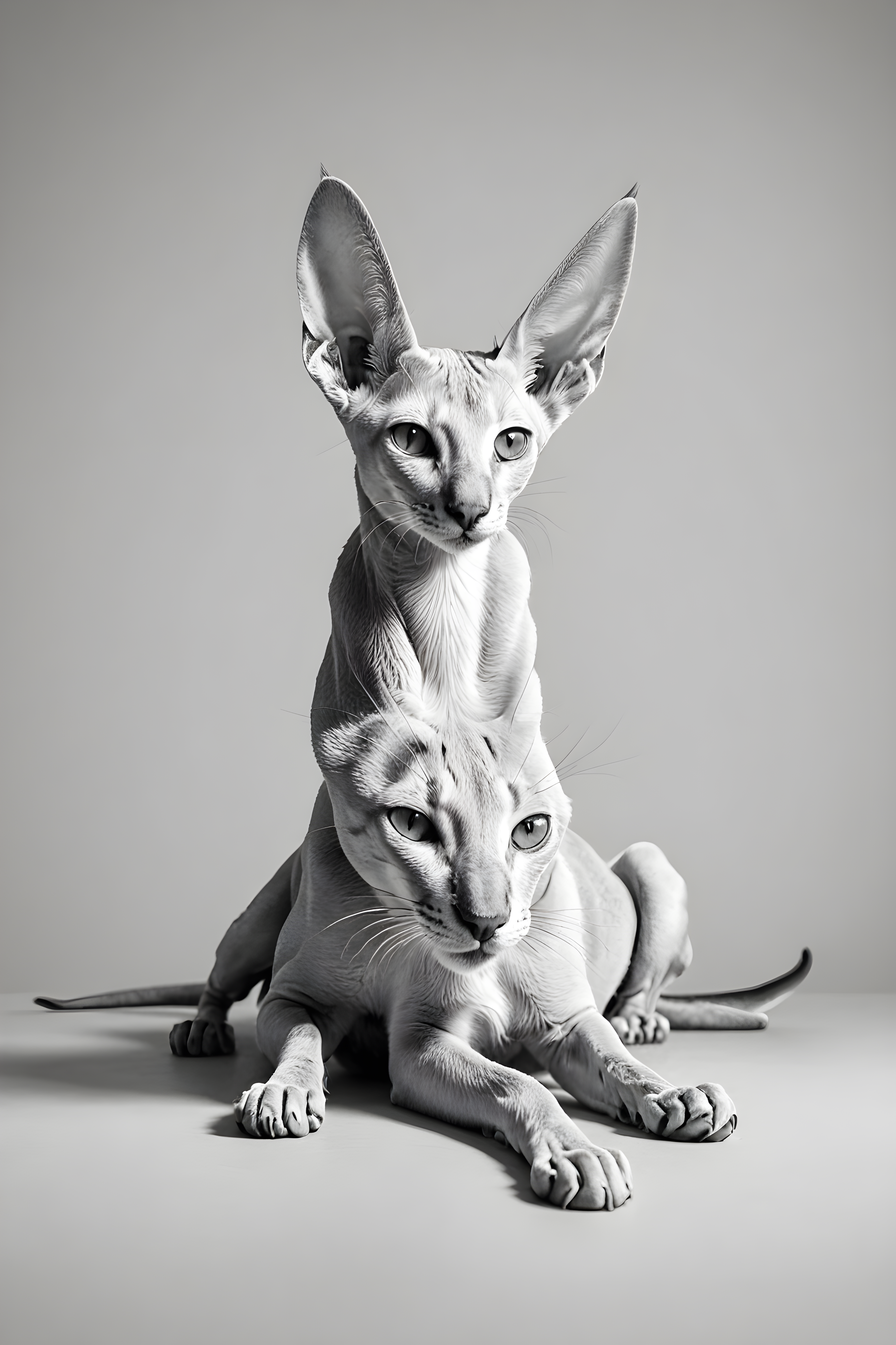 Oriental Shorthair — Minimalist Line Art (Happy)