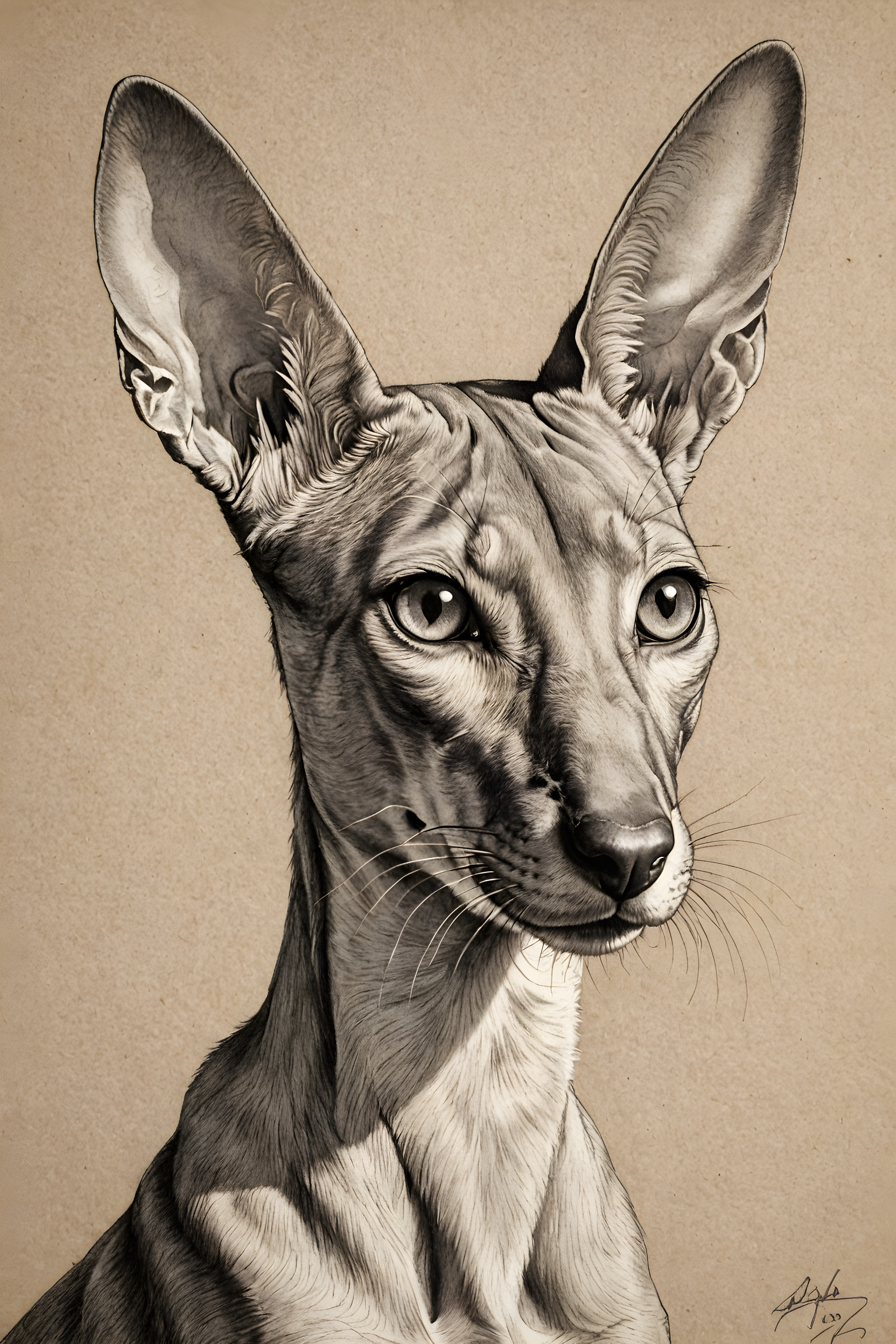 Oriental Shorthair — Pencil Sketch (Emotional)