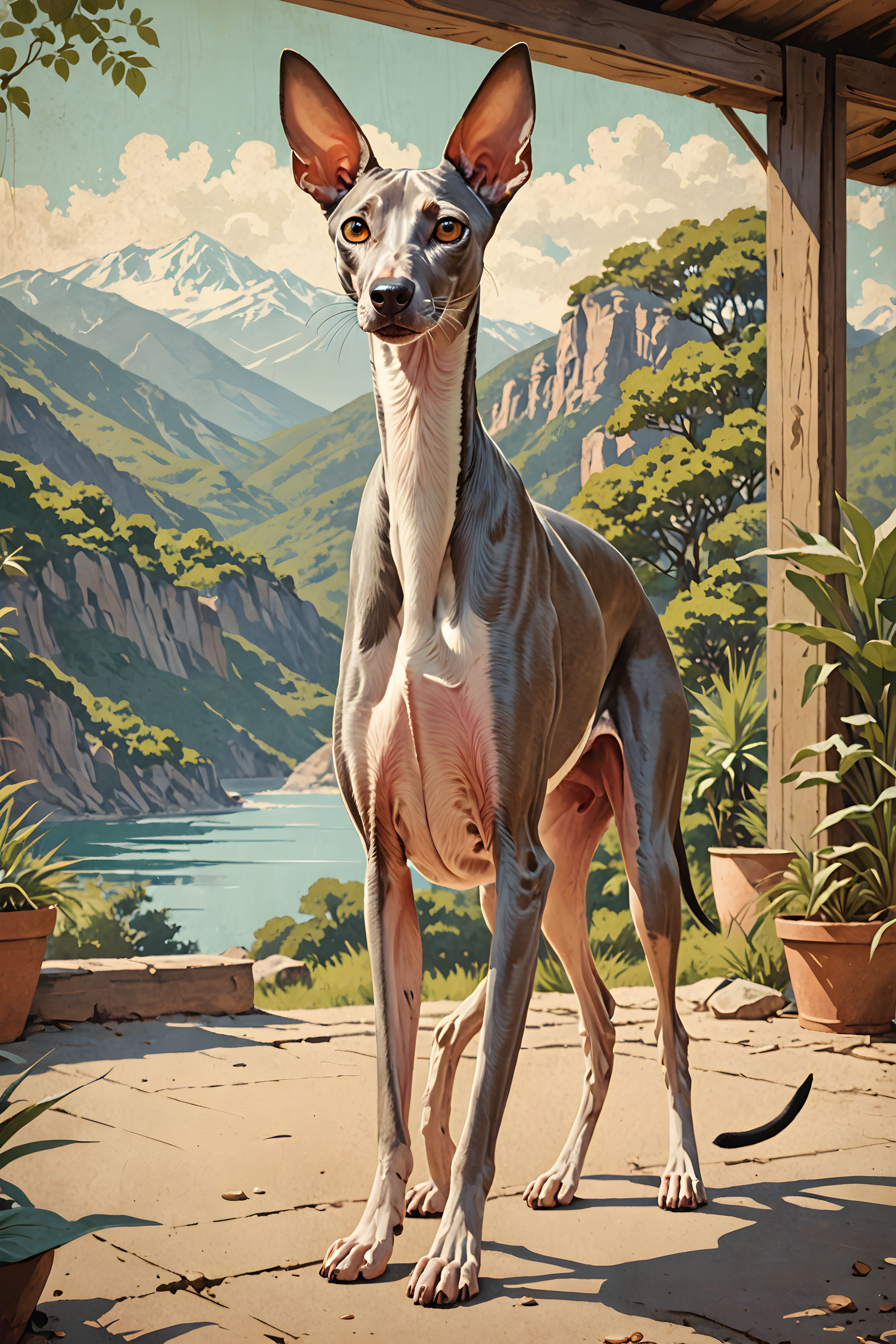 Oriental Shorthair — Vintage Poster (Energetic)
