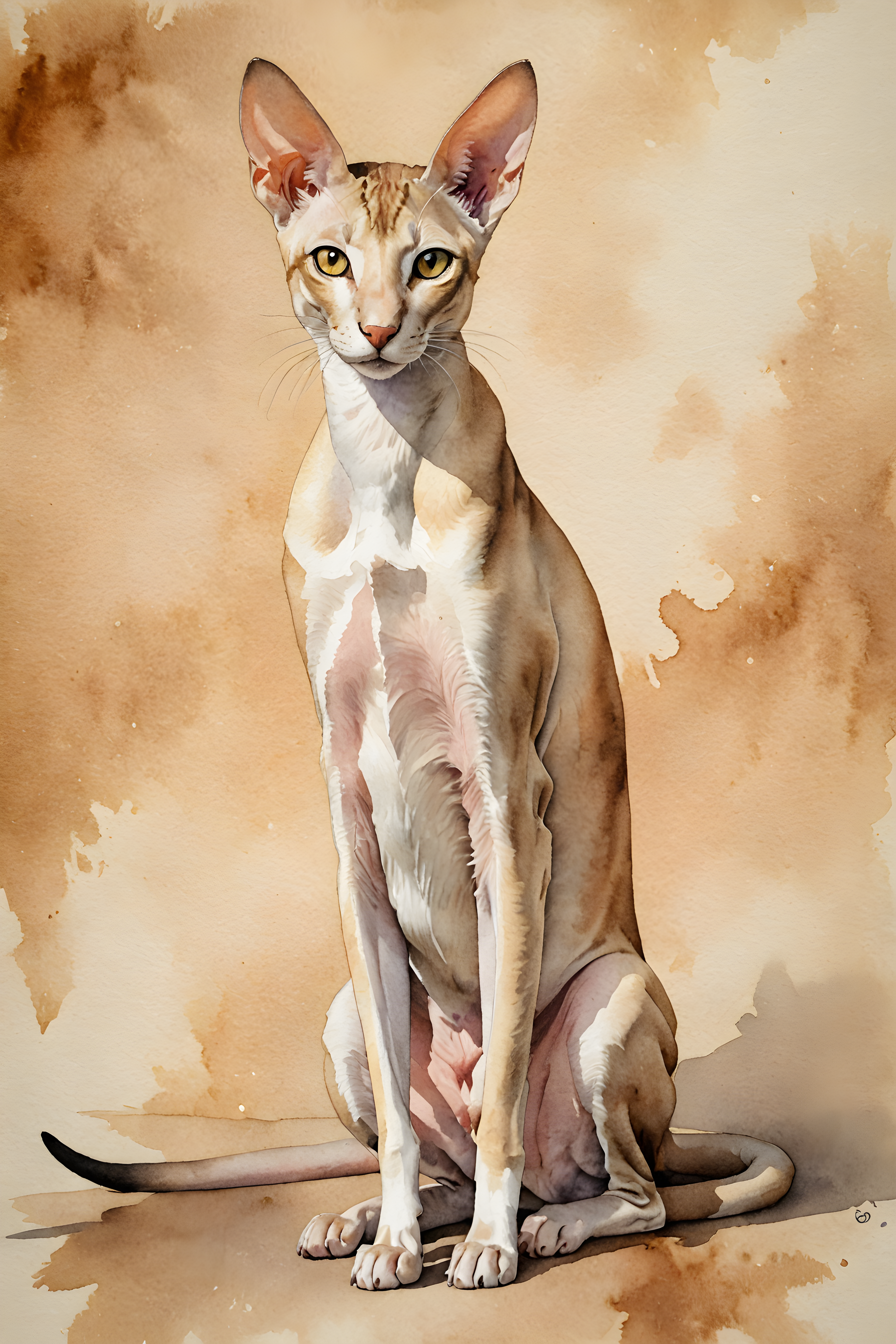 Oriental Shorthair — Watercolor (Romantic)