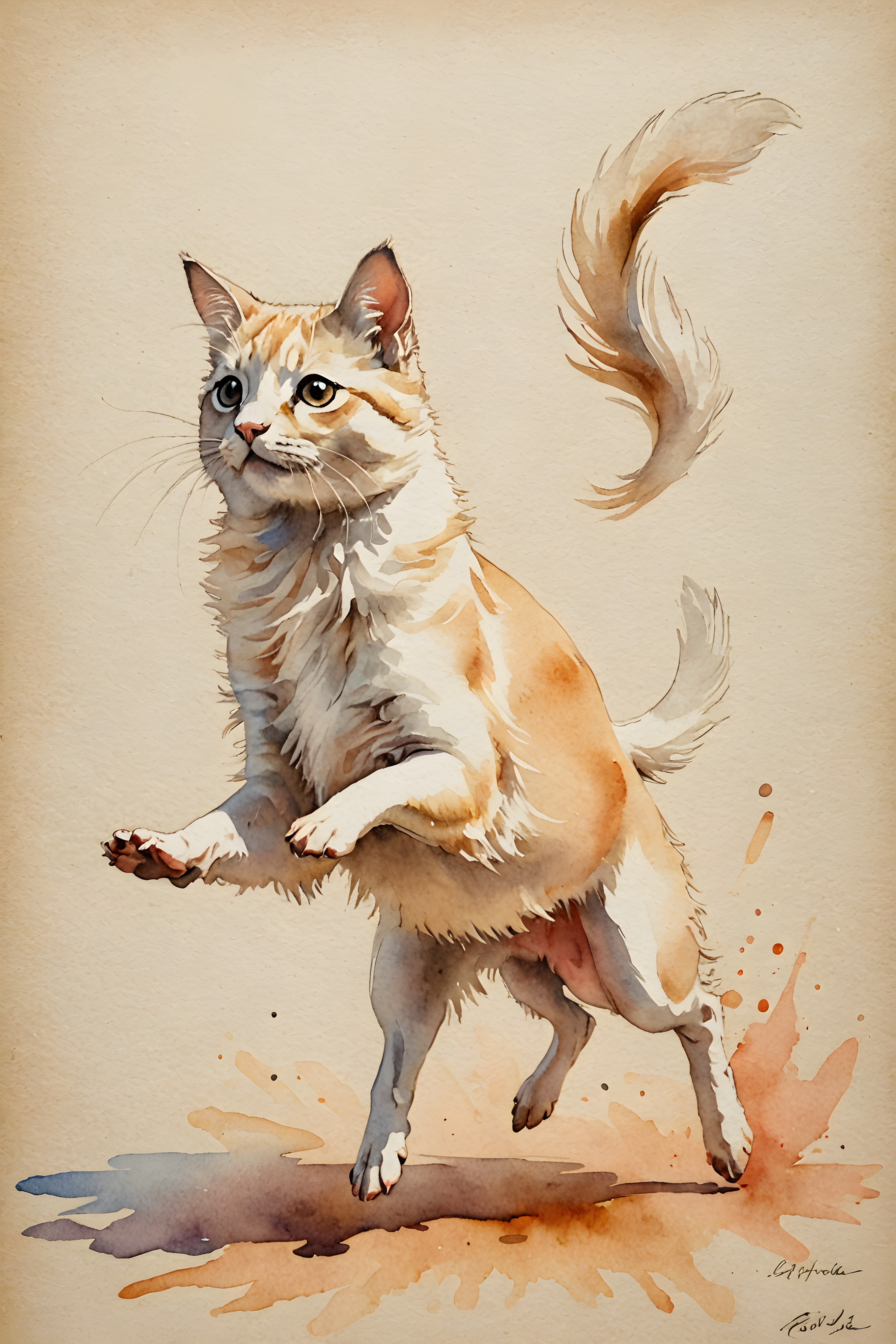 Persian — Watercolor (Playful)
