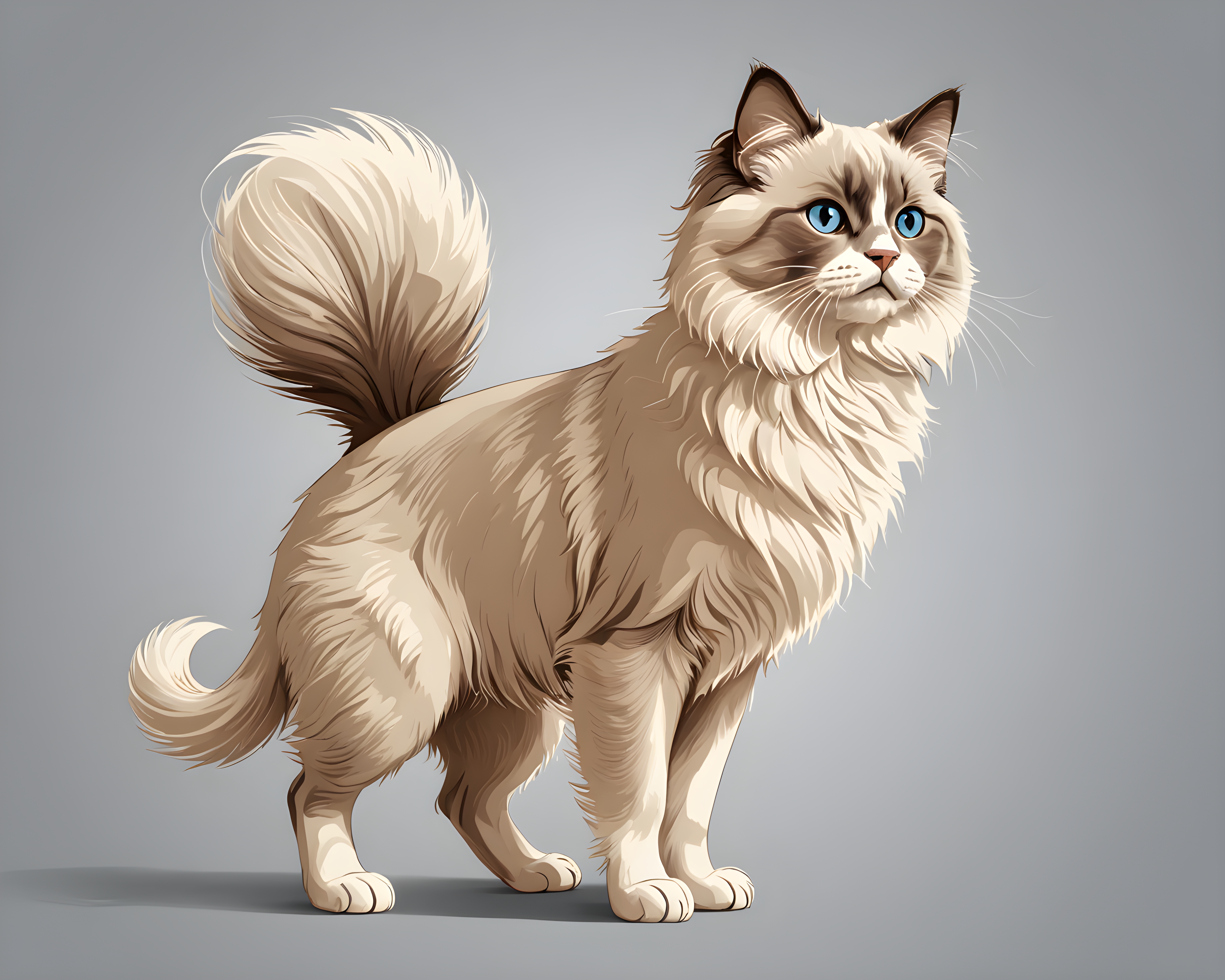 Ragdoll — Line Art (Playful)