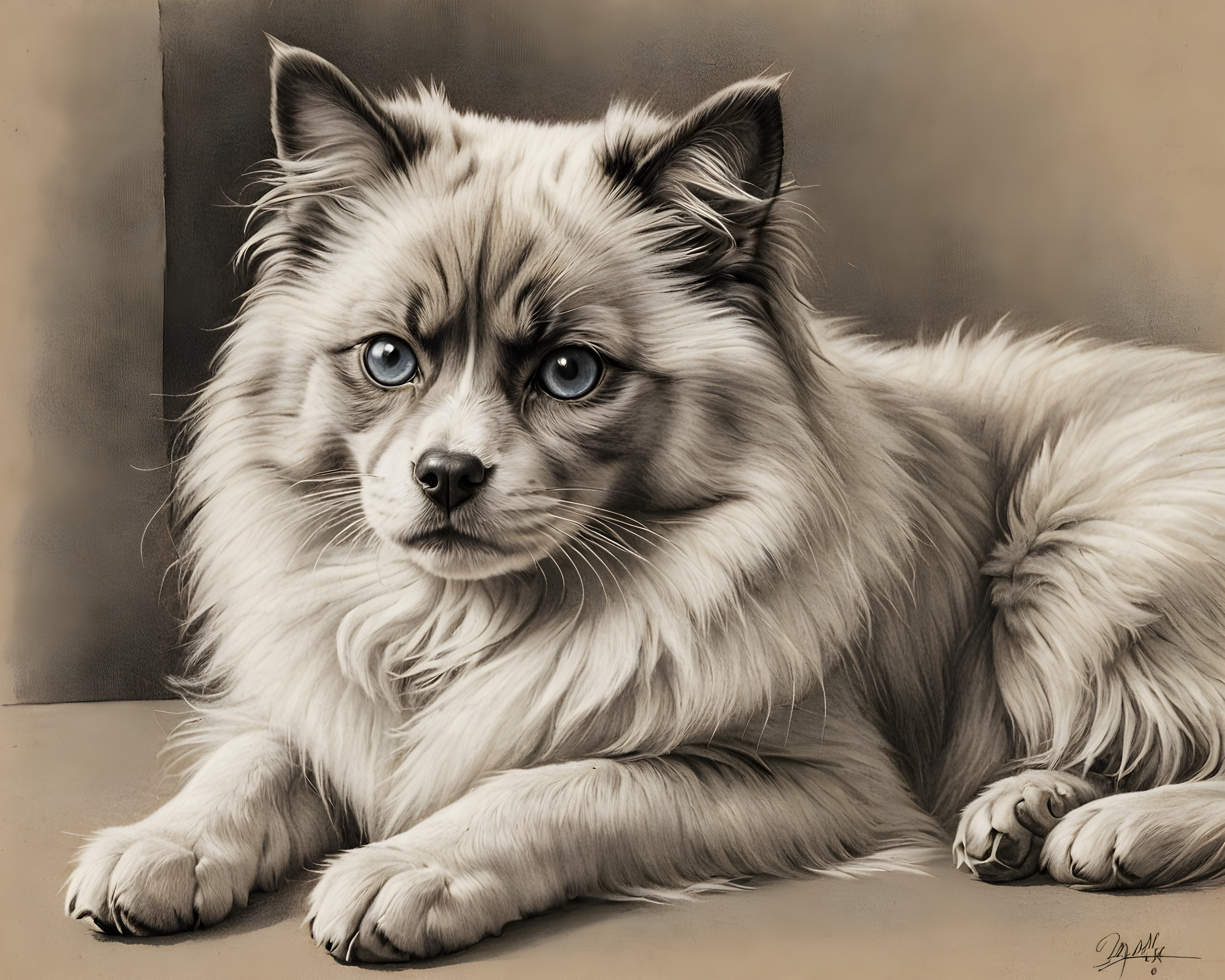 Ragdoll — Pencil Sketch (Emotional)