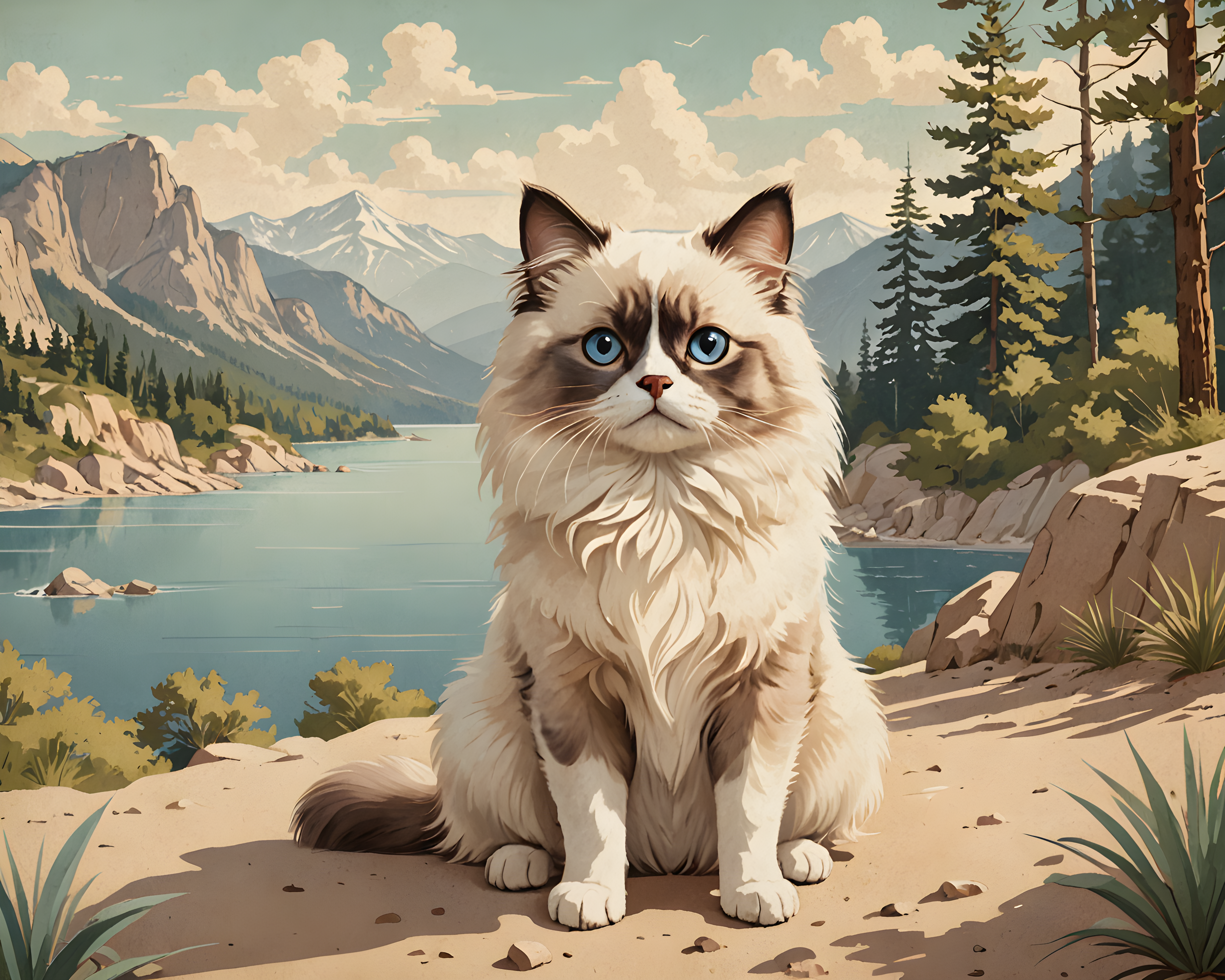 Ragdoll — Vintage Poster (Cute)