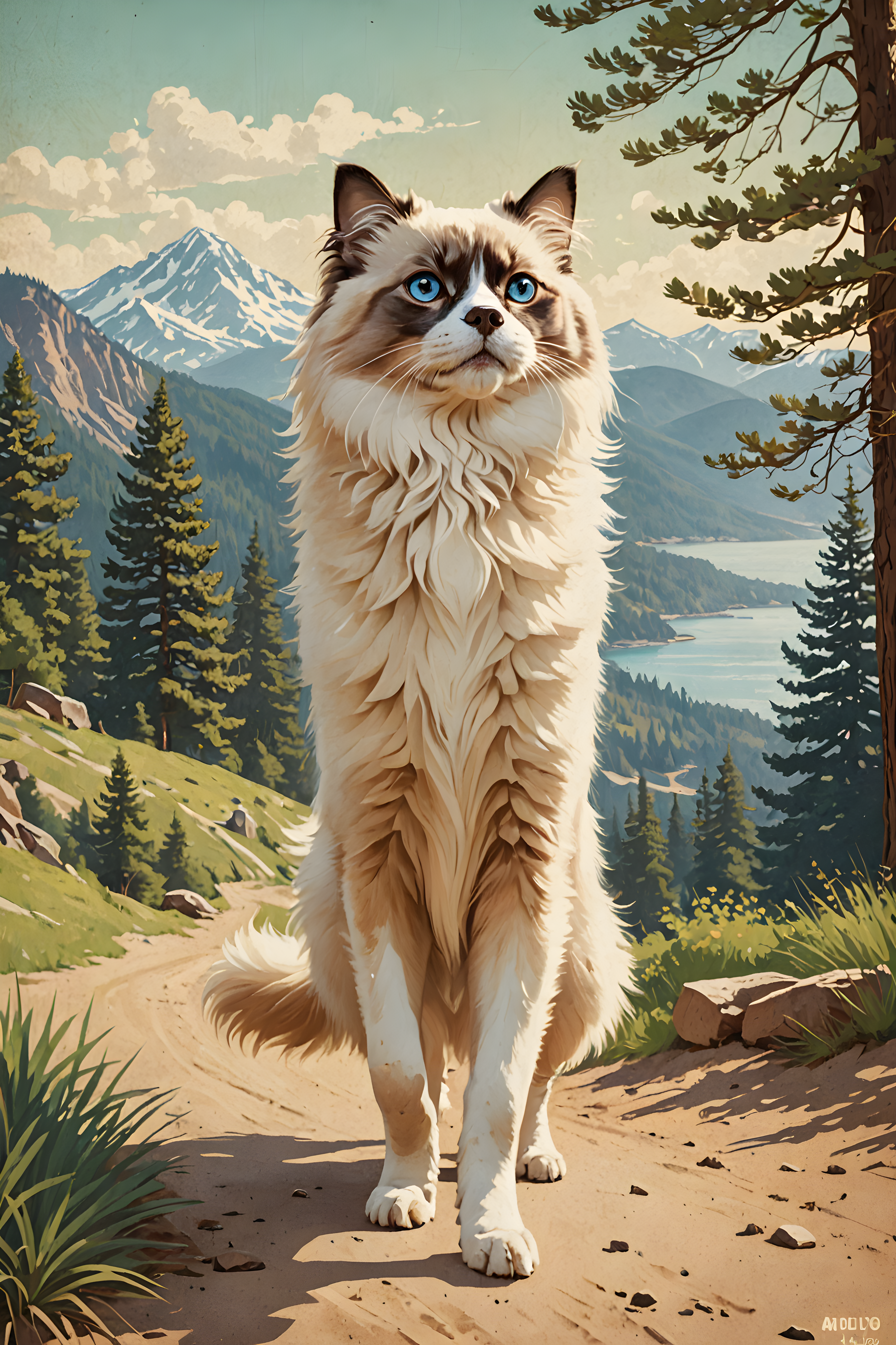Ragdoll — Vintage Poster (Energetic)