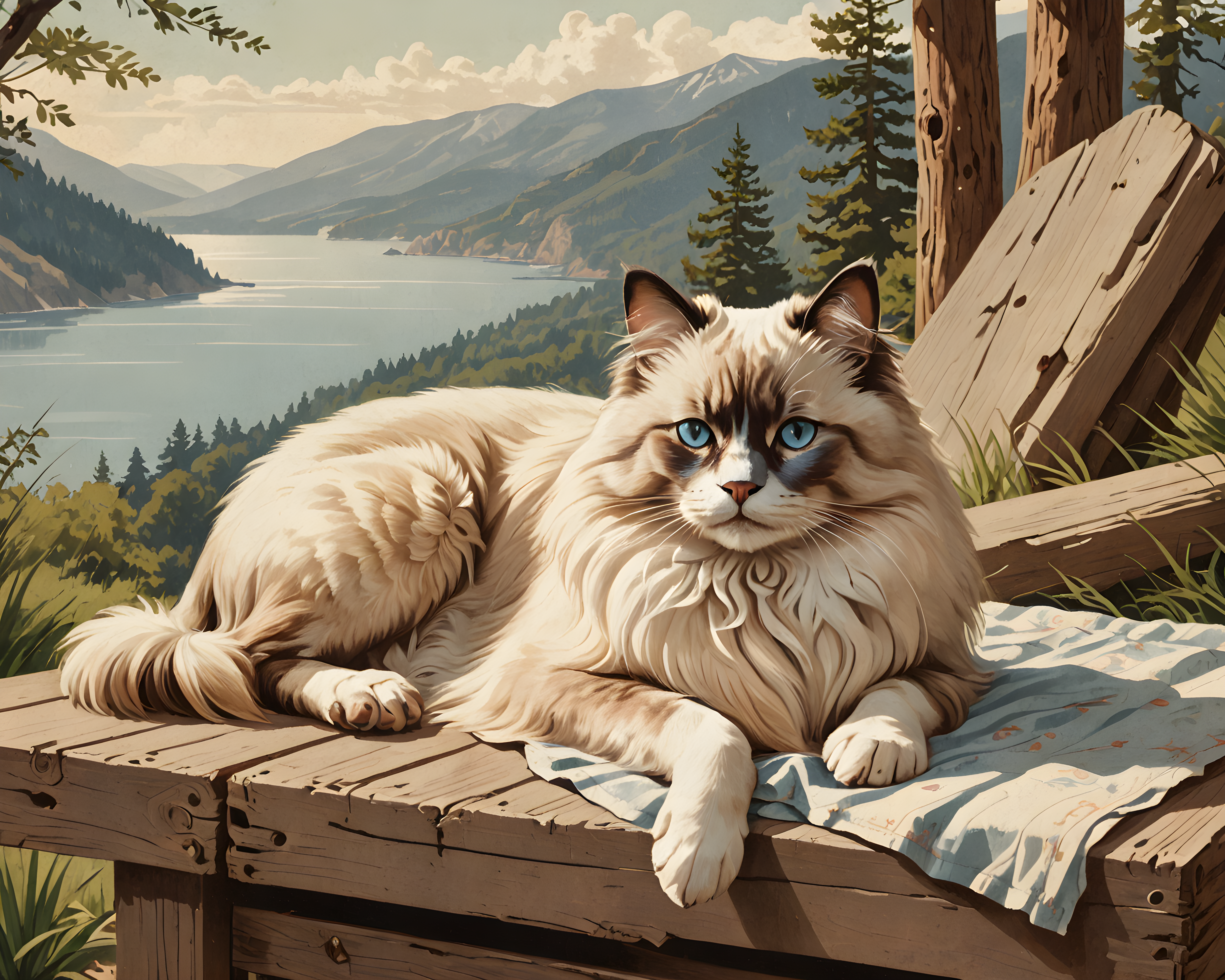 Ragdoll — Vintage Poster (Sleepy)