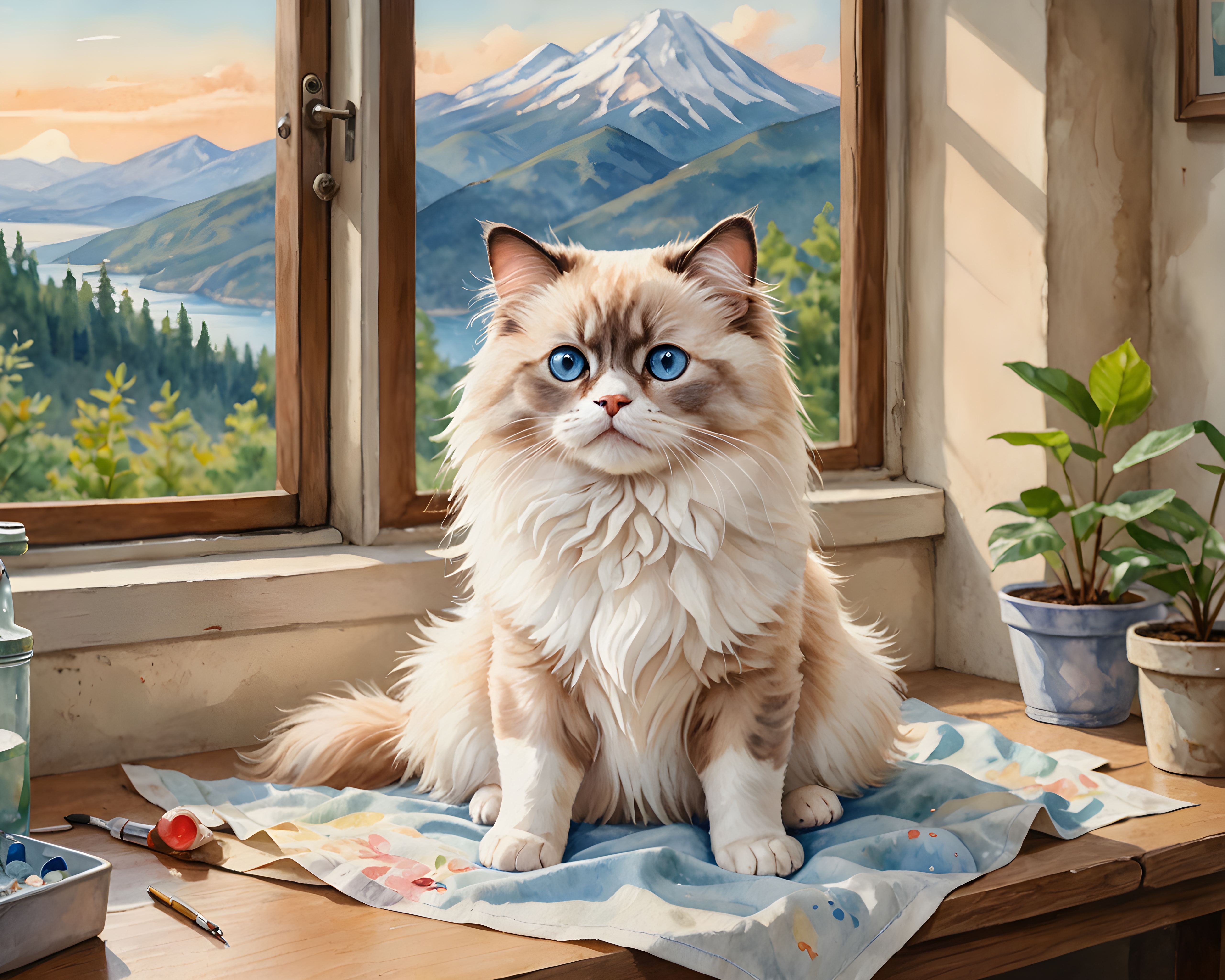 Ragdoll — Watercolor (Cute)