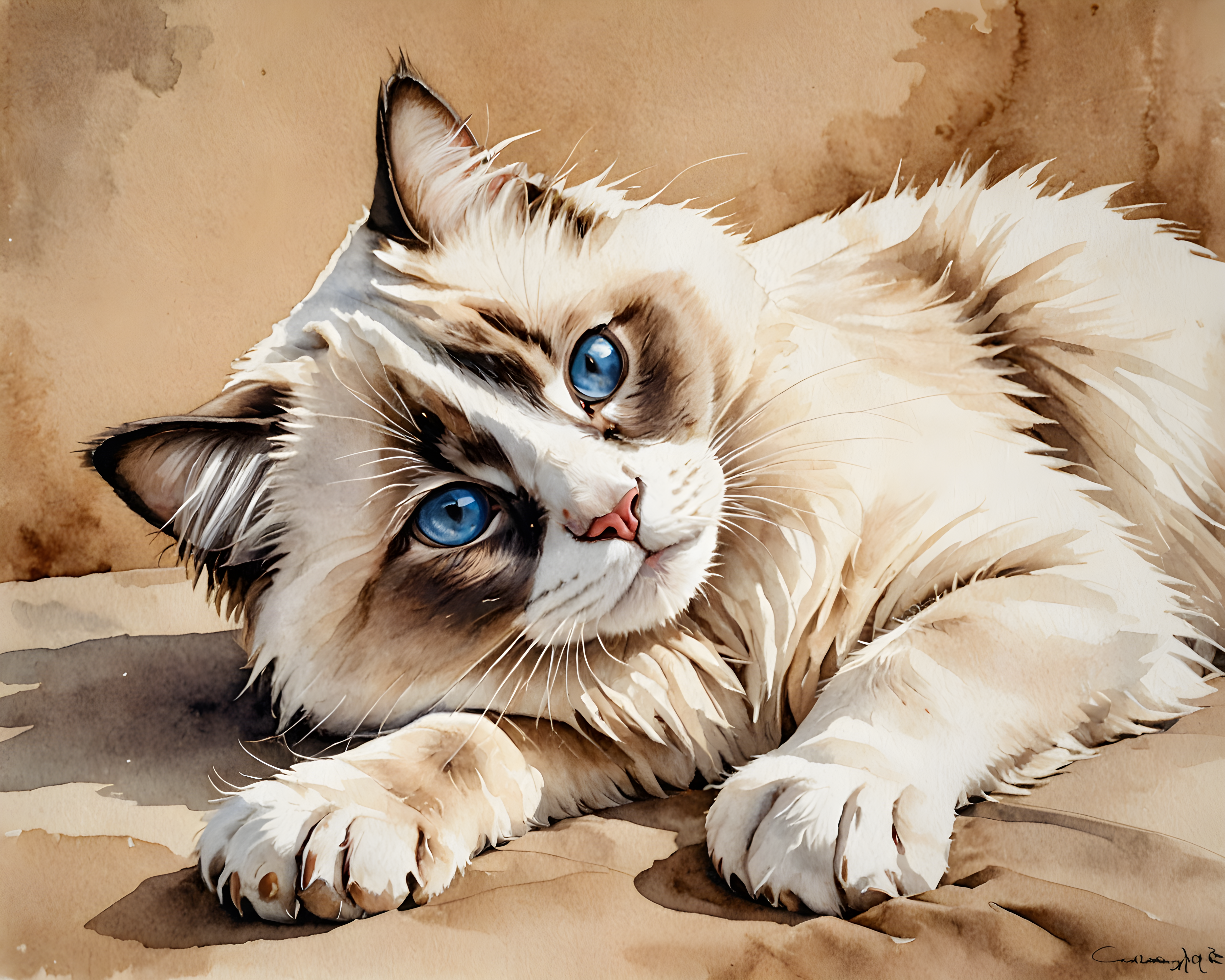 Ragdoll — Watercolor (Energetic)